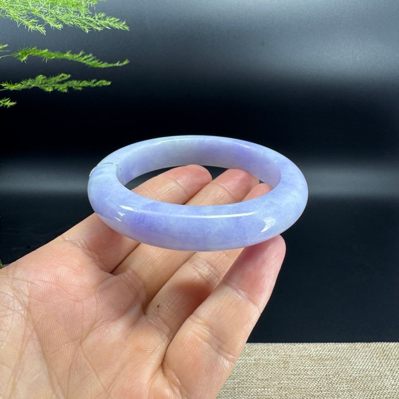 Genuine Burmese Lavender Jade Jadeite Bangle Bracelet (57.7mm)