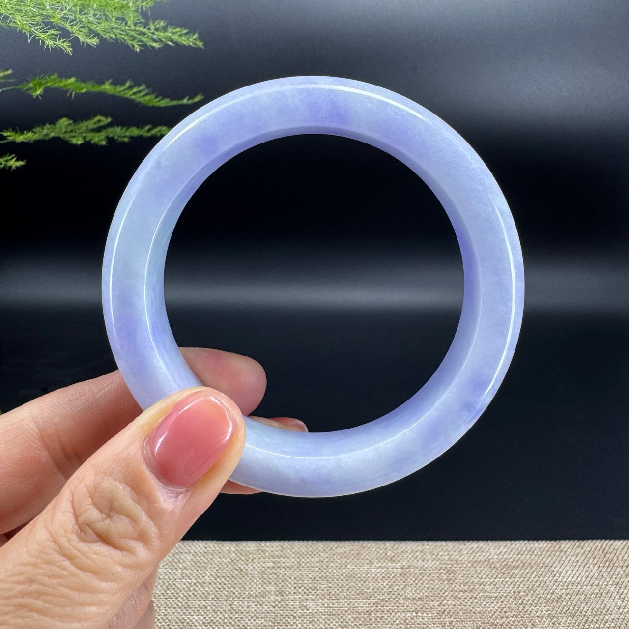 Genuine Burmese Lavender Jade Jadeite Bangle Bracelet (57.7mm)