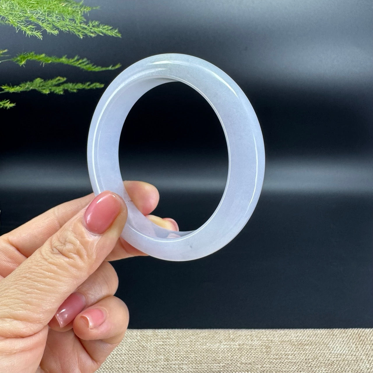 Genuine Burmese Lavender Jade Jadeite Bangle Bracelet (55.7mm)