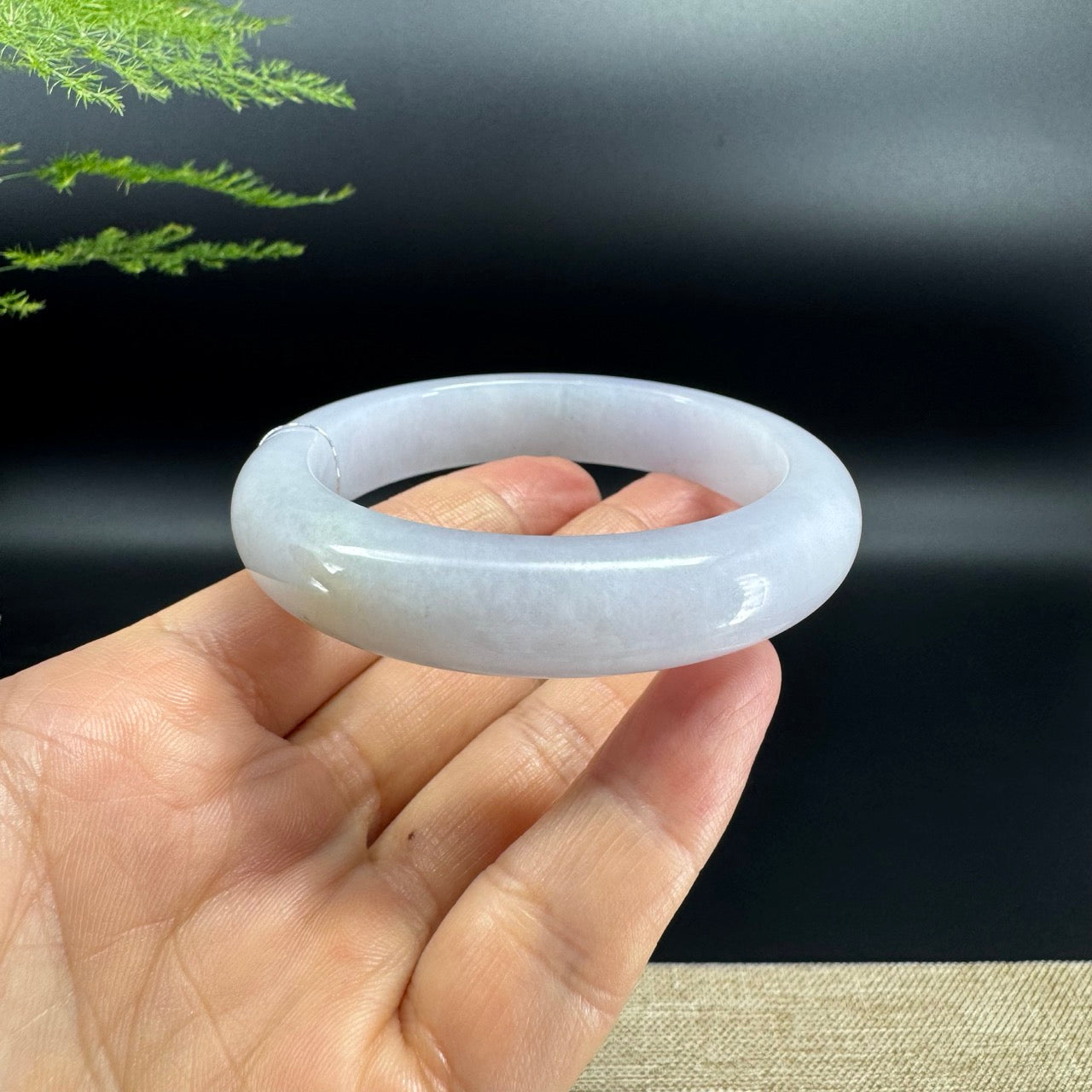 Genuine Burmese Lavender Jade Jadeite Bangle Bracelet (55.7mm)