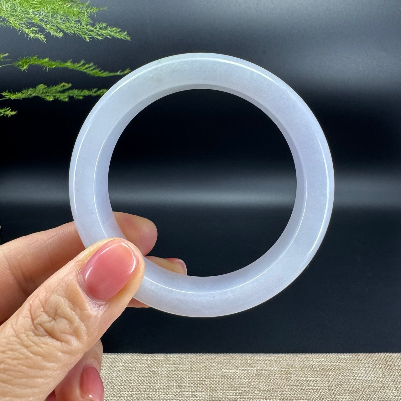 Genuine Burmese Lavender Jade Jadeite Bangle Bracelet (55.7mm)