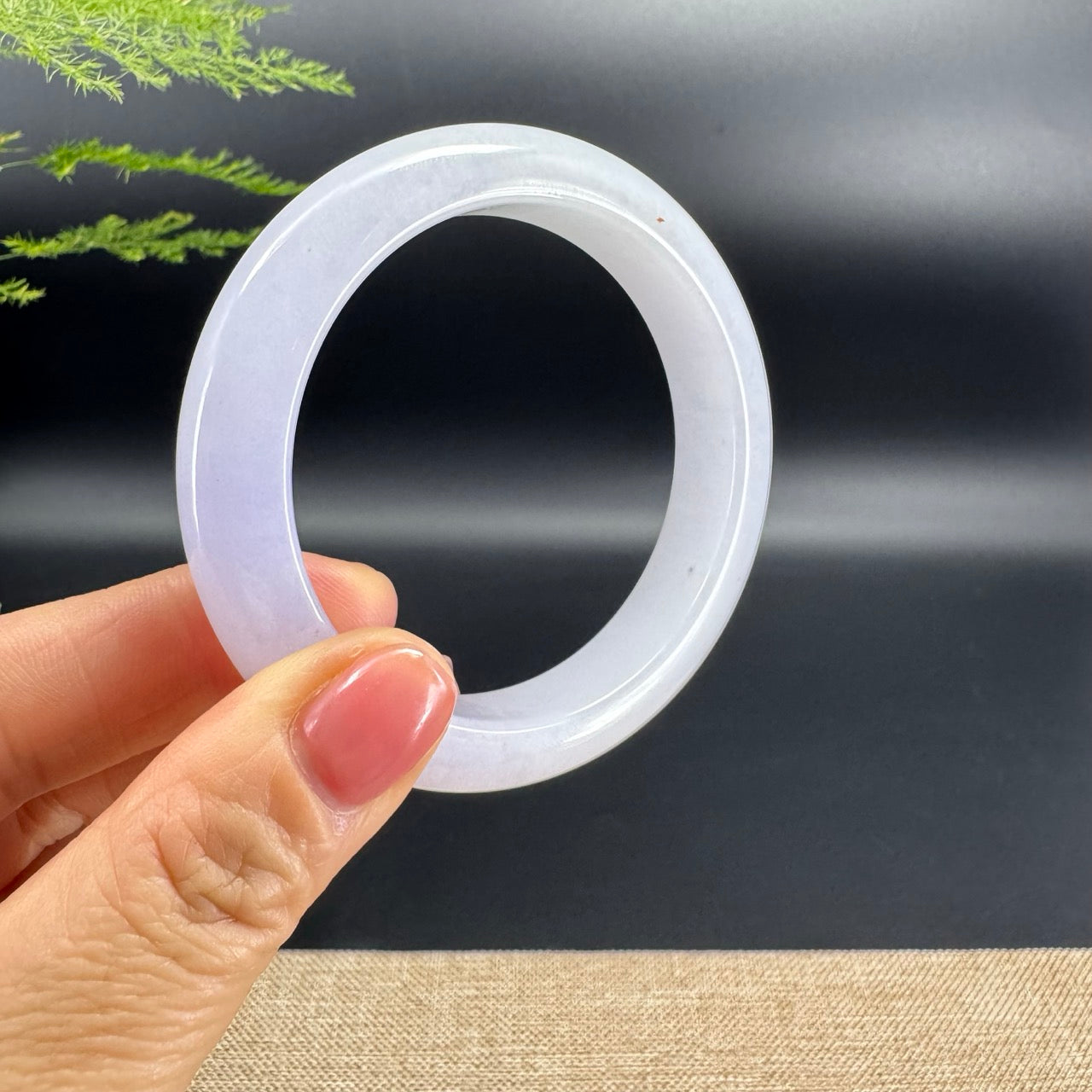 Genuine Burmese Lavender Jade Jadeite Bangle Bracelet (55.7mm)
