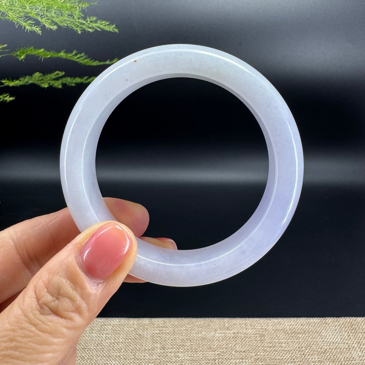 Genuine Burmese Lavender Jade Jadeite Bangle Bracelet (55.7mm)