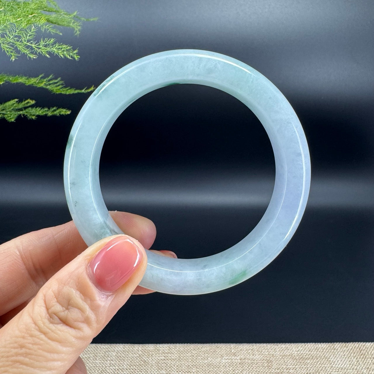 Genuine Burmese Green Jade Jadeite Bangle Bracelet (57mm)