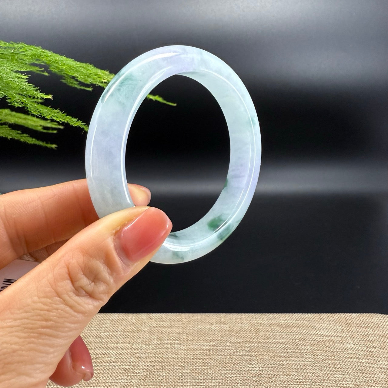 Genuine Burmese Green lavender Jade Jadeite Bangle Bracelet ( 56mm )