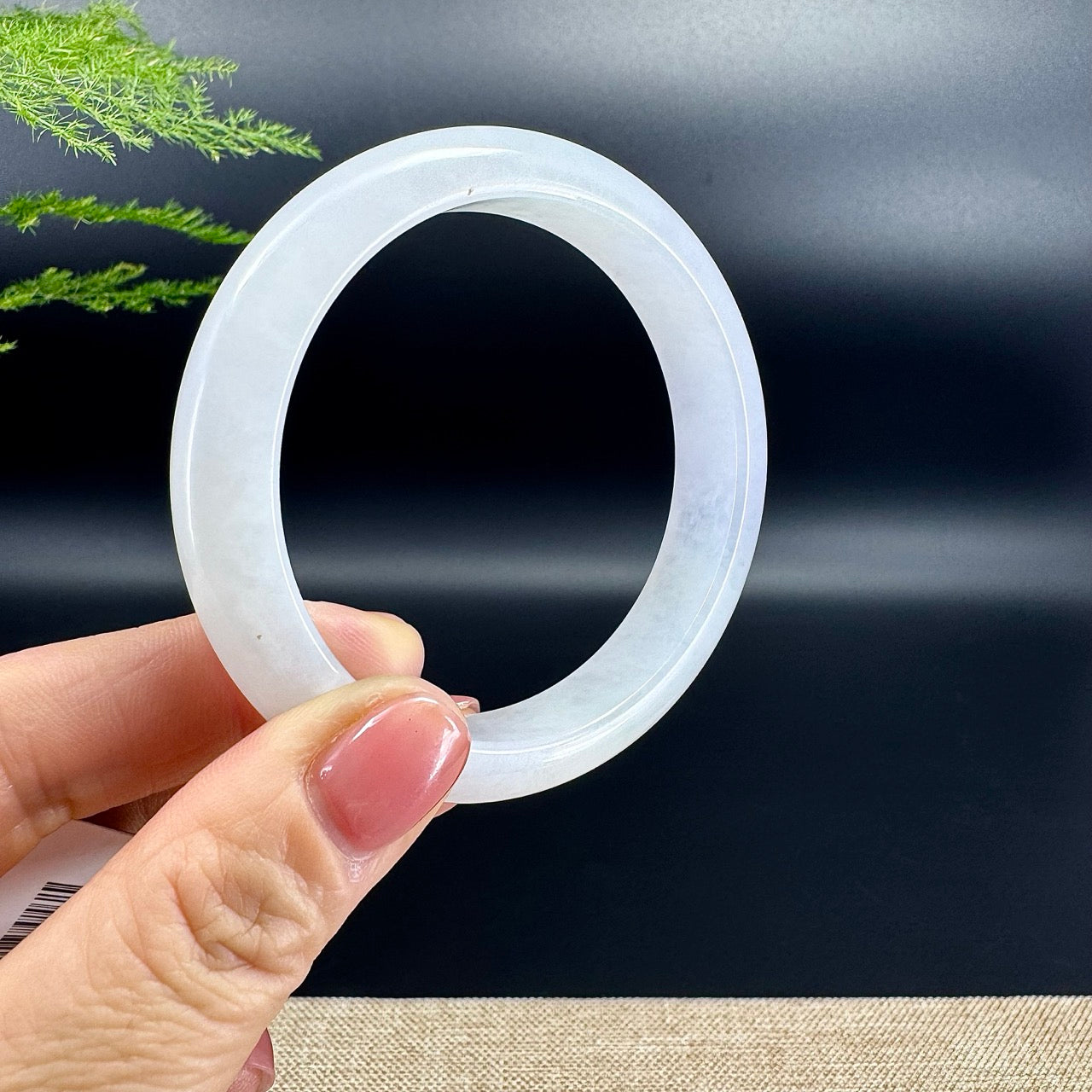 Genuine Burmese Moonlight Jade Jadeite Bangle Bracelet ( 57.4mm )
