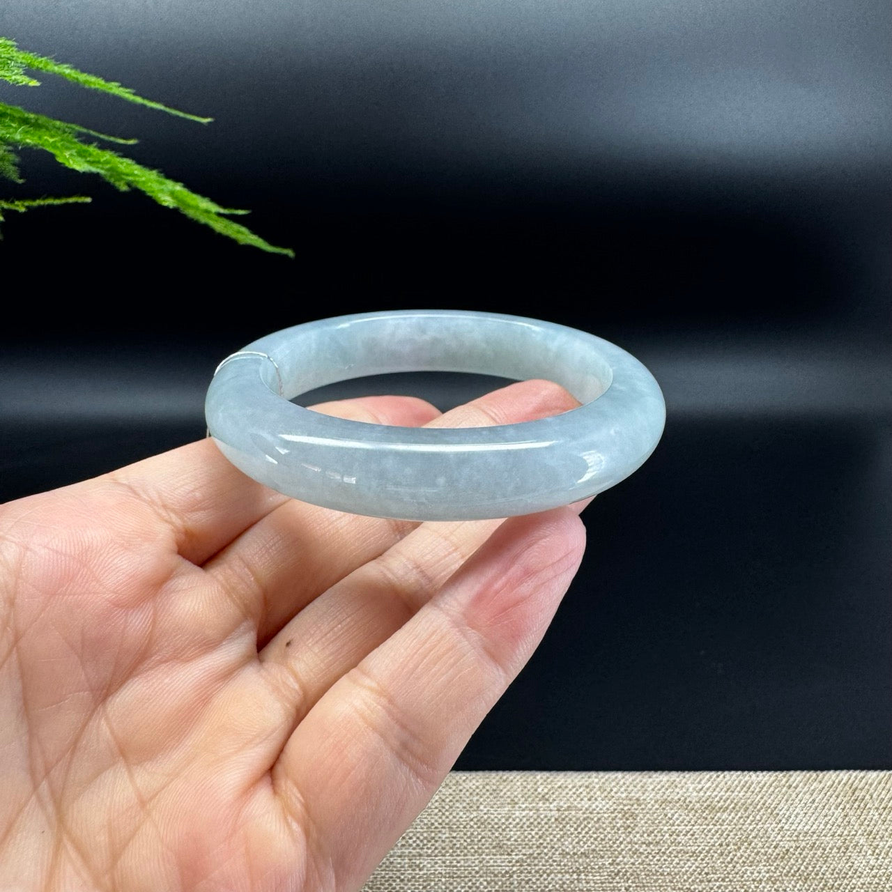 Genuine Burmese Blue Water Jade Jadeite Bangle Bracelet ( 54.7mm )