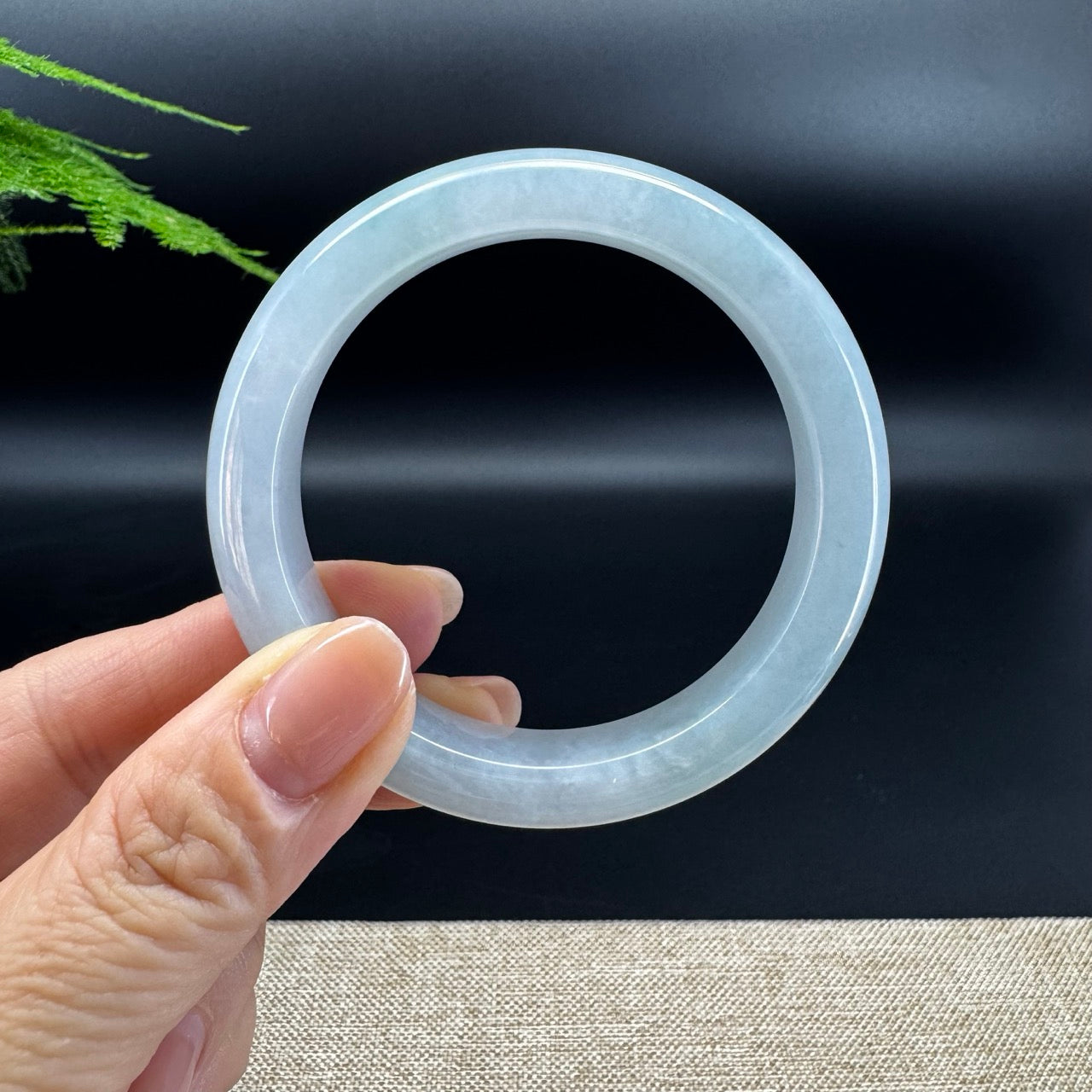 Genuine Burmese Ocean Water Jade Jadeite Bangle Bracelet ( 53.7mm )