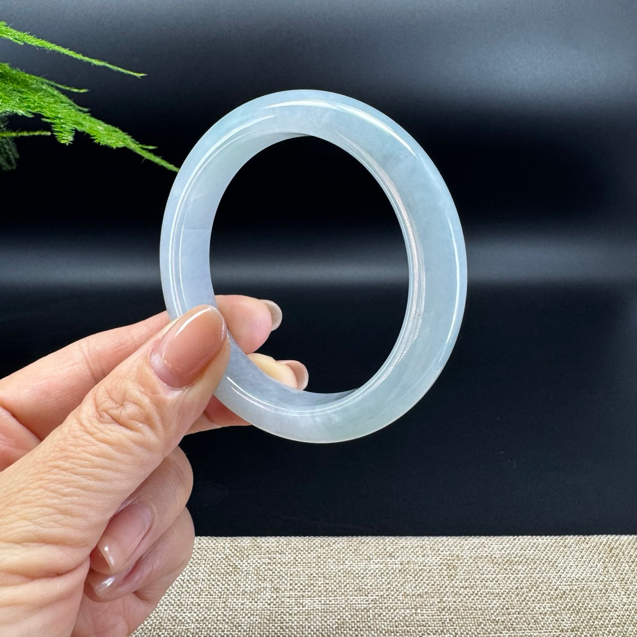 Genuine Burmese Ocean Water Jade Jadeite Bangle Bracelet ( 53.7mm )