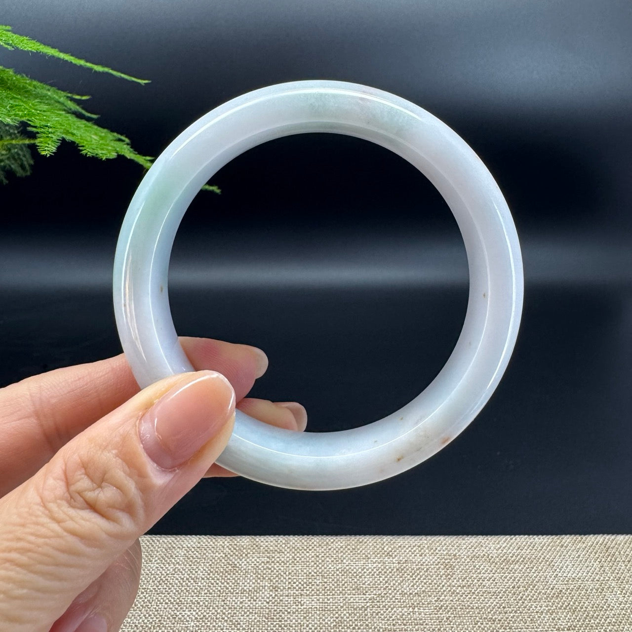 Genuine Burmese Light Green & Sajin Jade Jadeite Bangle Bracelet (60.9mm )