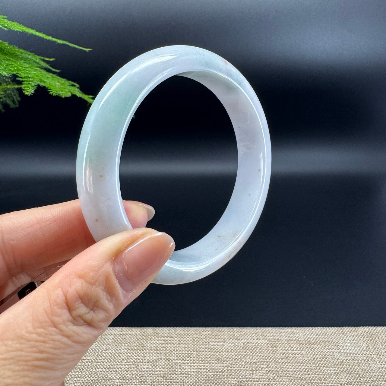 Genuine Burmese Light Green & Sajin Jade Jadeite Bangle Bracelet (60.9mm )