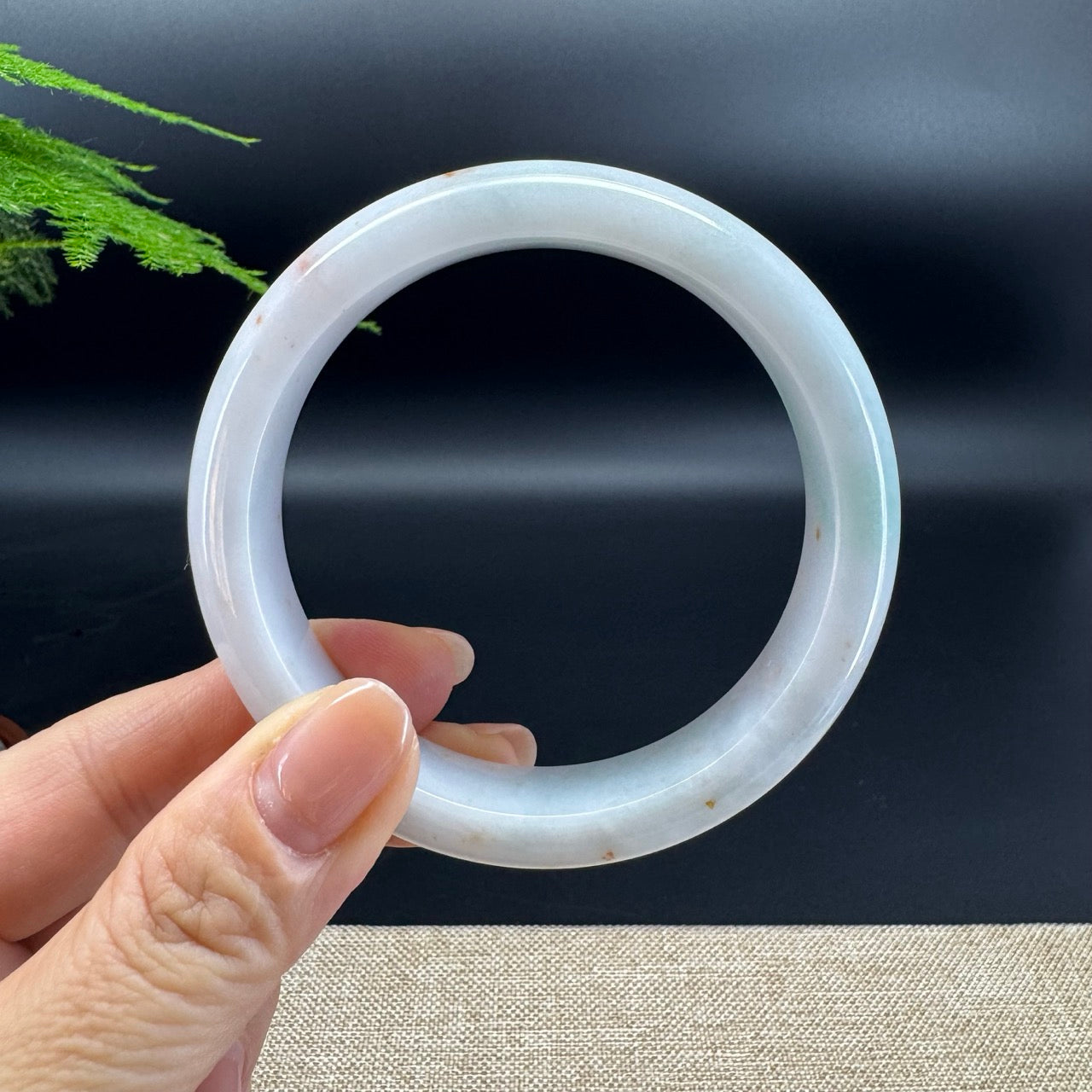 Genuine Burmese Light Green & Sajin Jade Jadeite Bangle Bracelet (60.9mm )