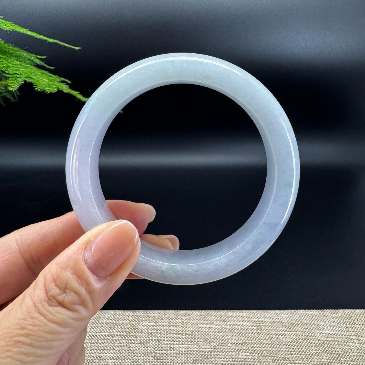 Genuine Burmese Light Blue Green Jade Jadeite Bangle Bracelet ( 56.6mm )