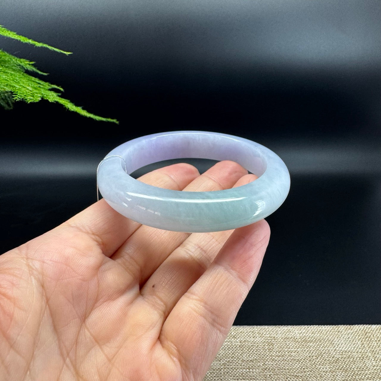 Genuine Burmese Lavender Green Jade Jadeite Bangle Bracelet (55mm )