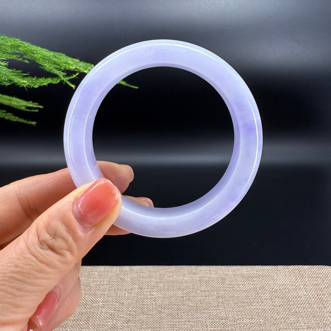 Genuine Burmese Lavender Jade Jadeite Bangle Bracelet (56.4mm)
