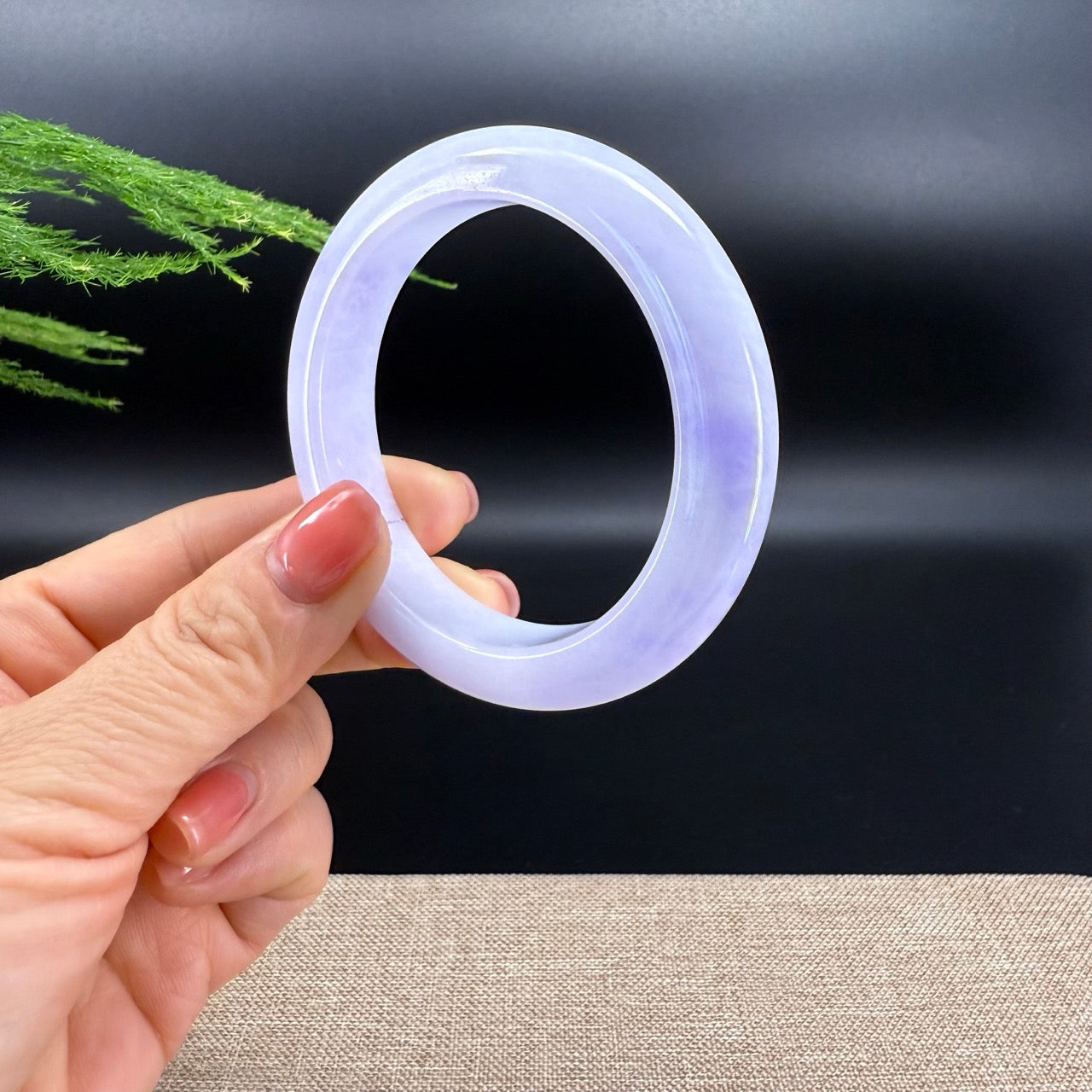 Genuine Burmese Lavender Jade Jadeite Bangle Bracelet (56.4mm)