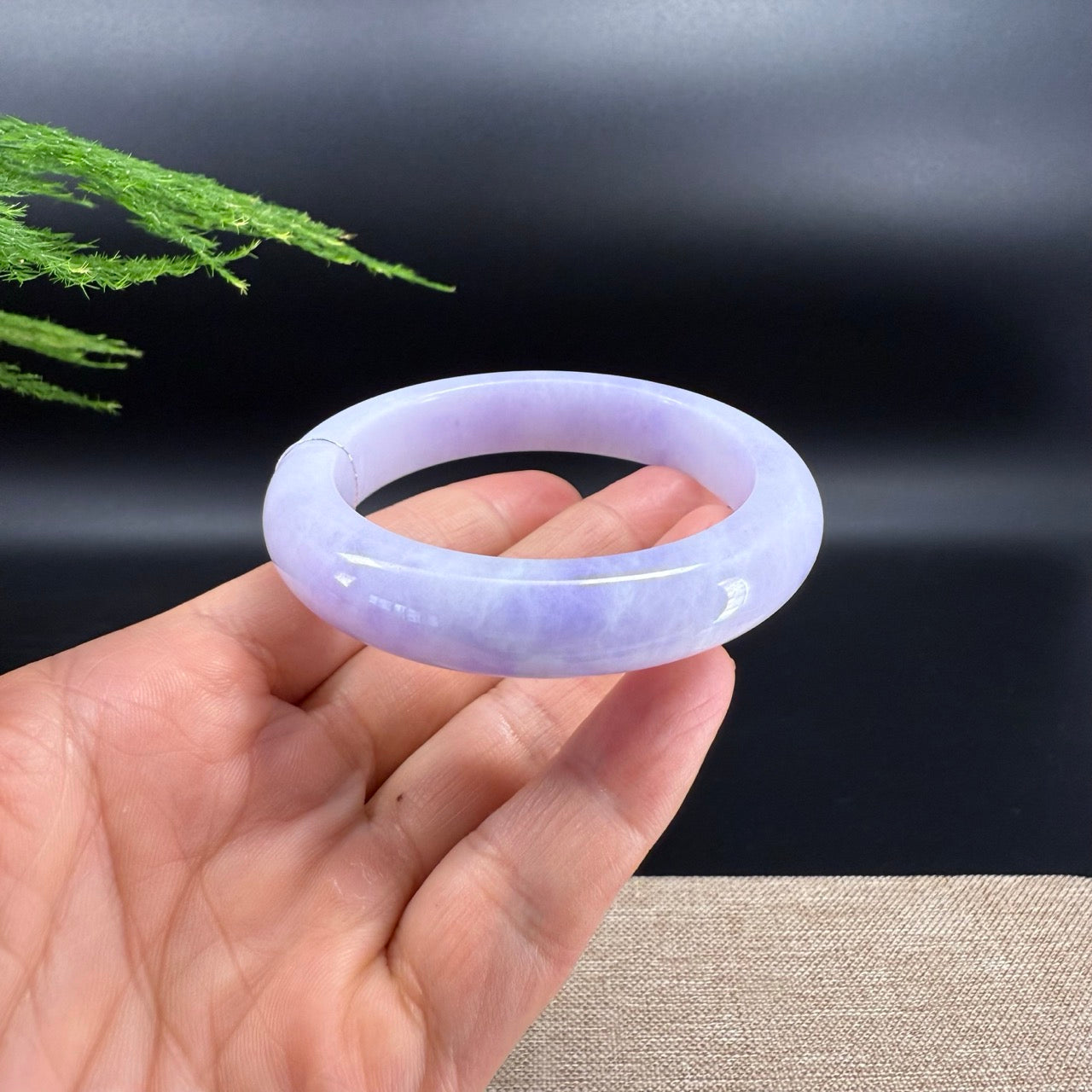 Genuine Burmese Lavender Jade Jadeite Bangle Bracelet (56.4mm)