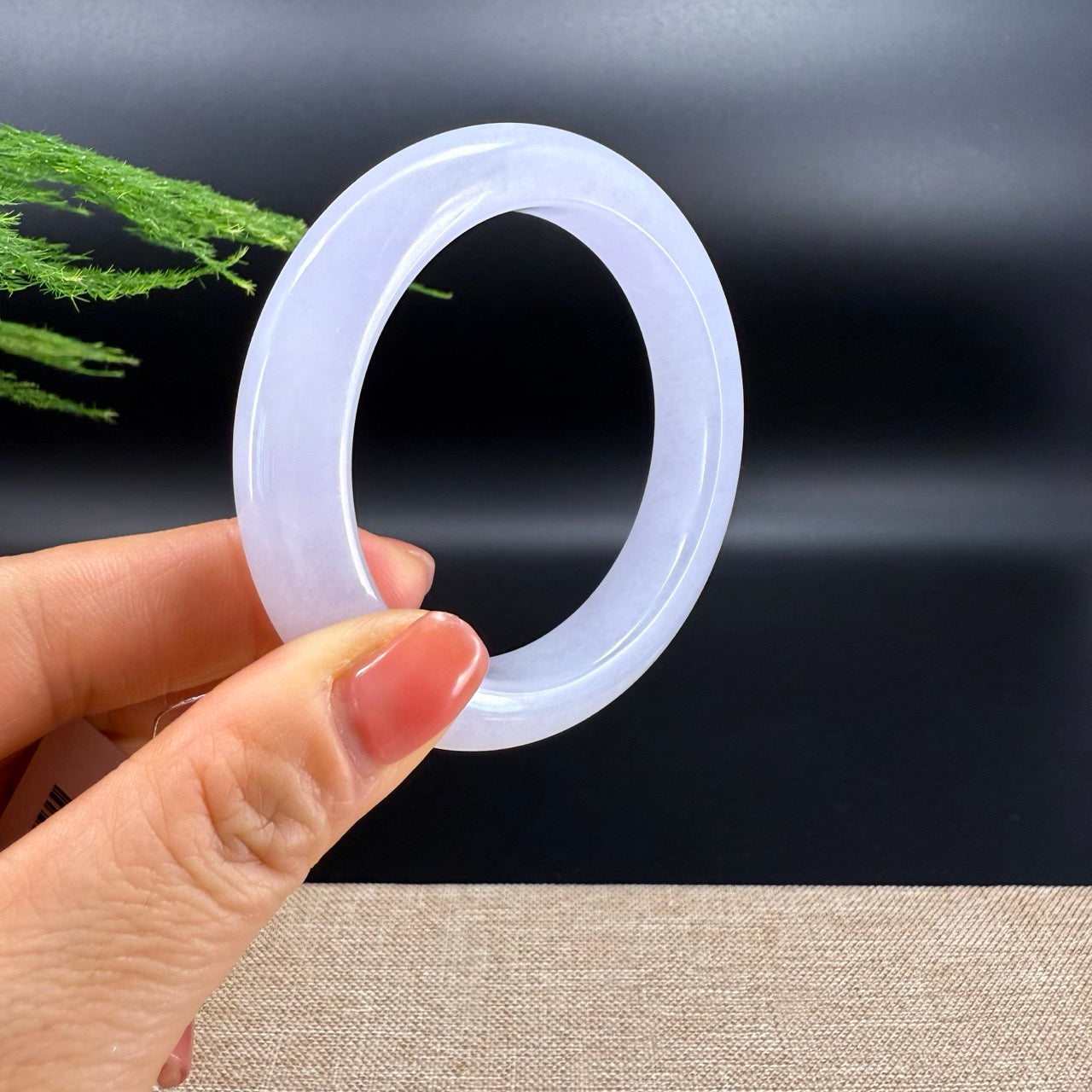 Genuine Burmese Icy Lavender Jadeite Jade Bangle Bracelet (55.9mm)