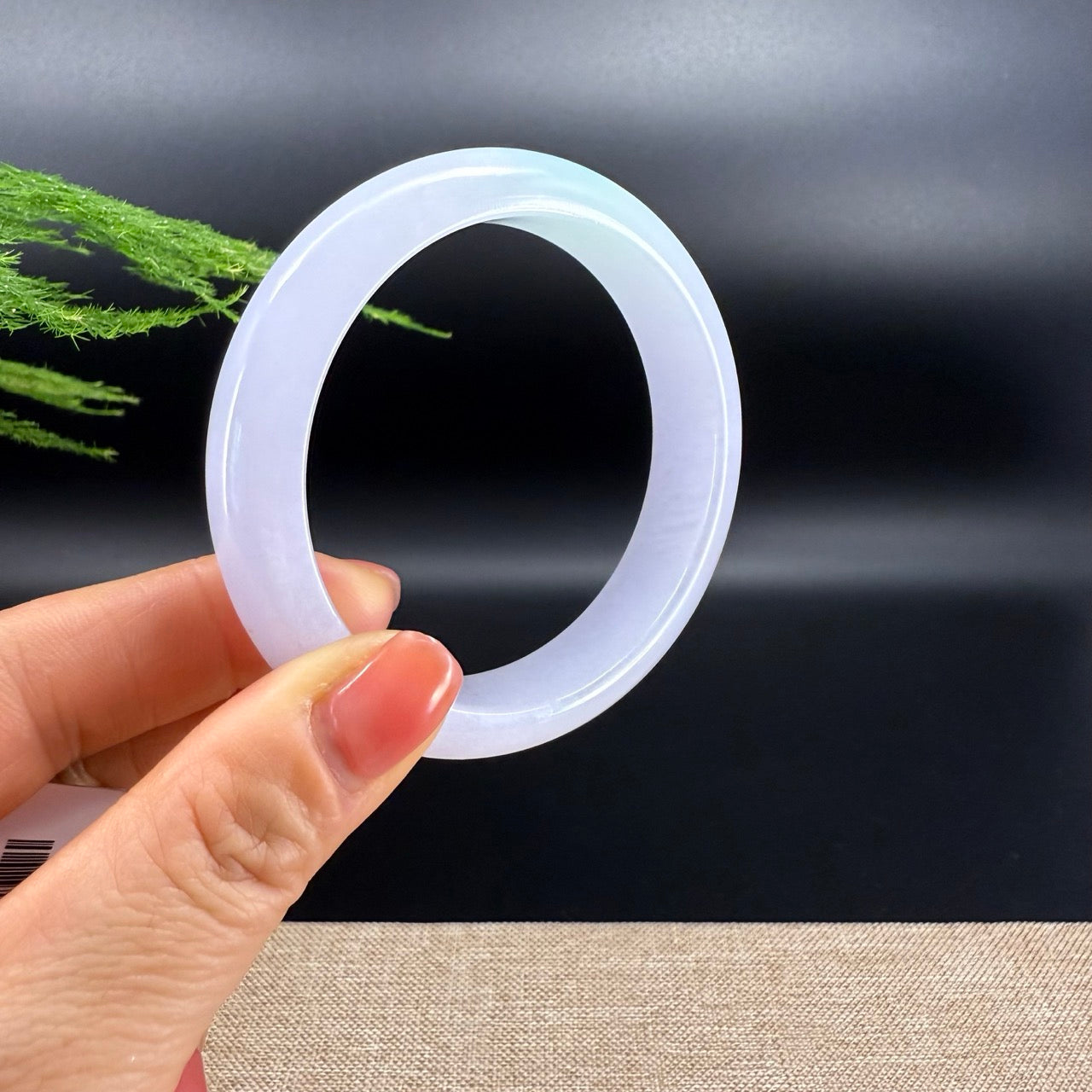 Genuine Burmese Icy Lavender Green Jade Jadeite Bangle Bracelet (58.5mm)