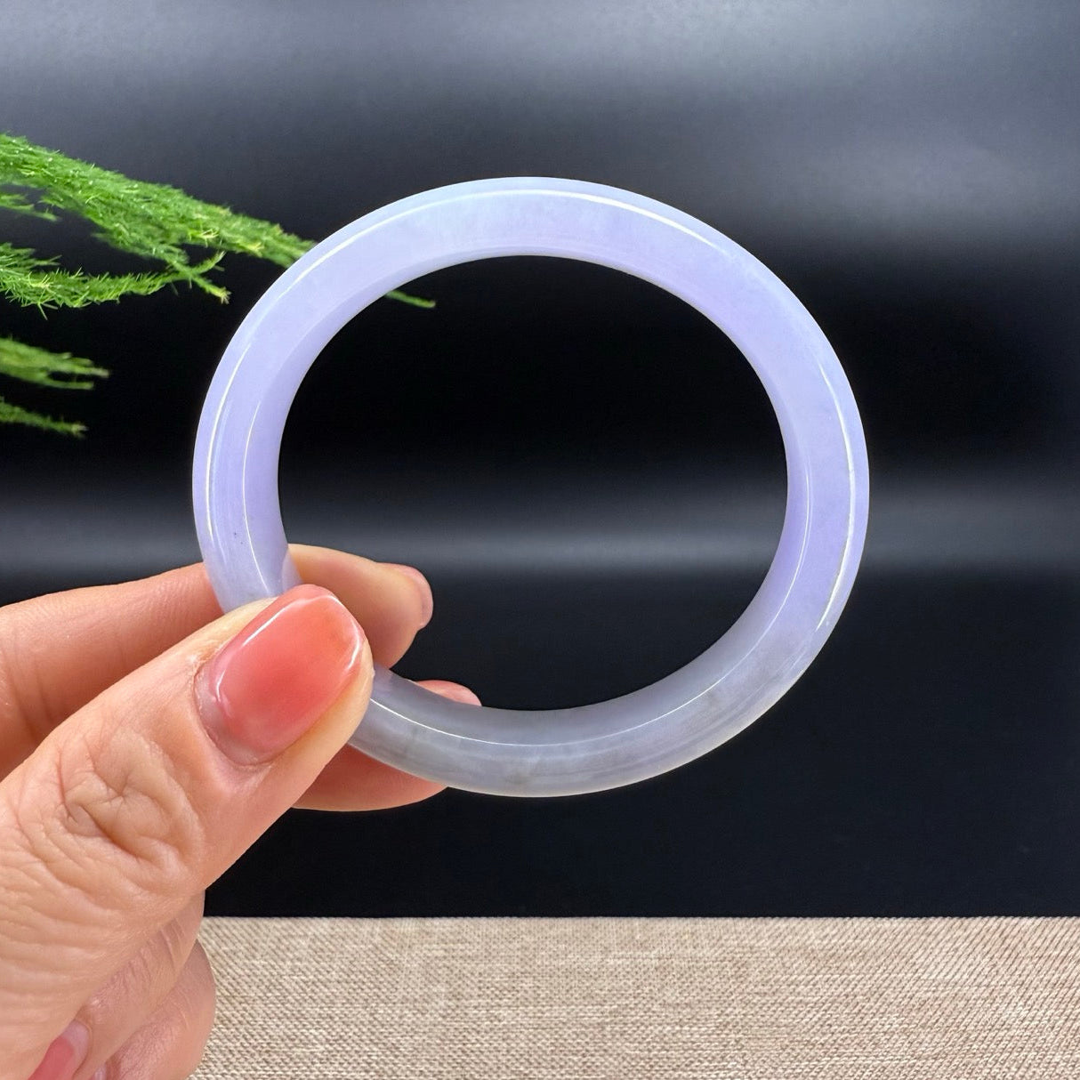Genuine Burmese Lavender Jade Jadeite Bangle Bracelet ( 54.6*48.8mm)