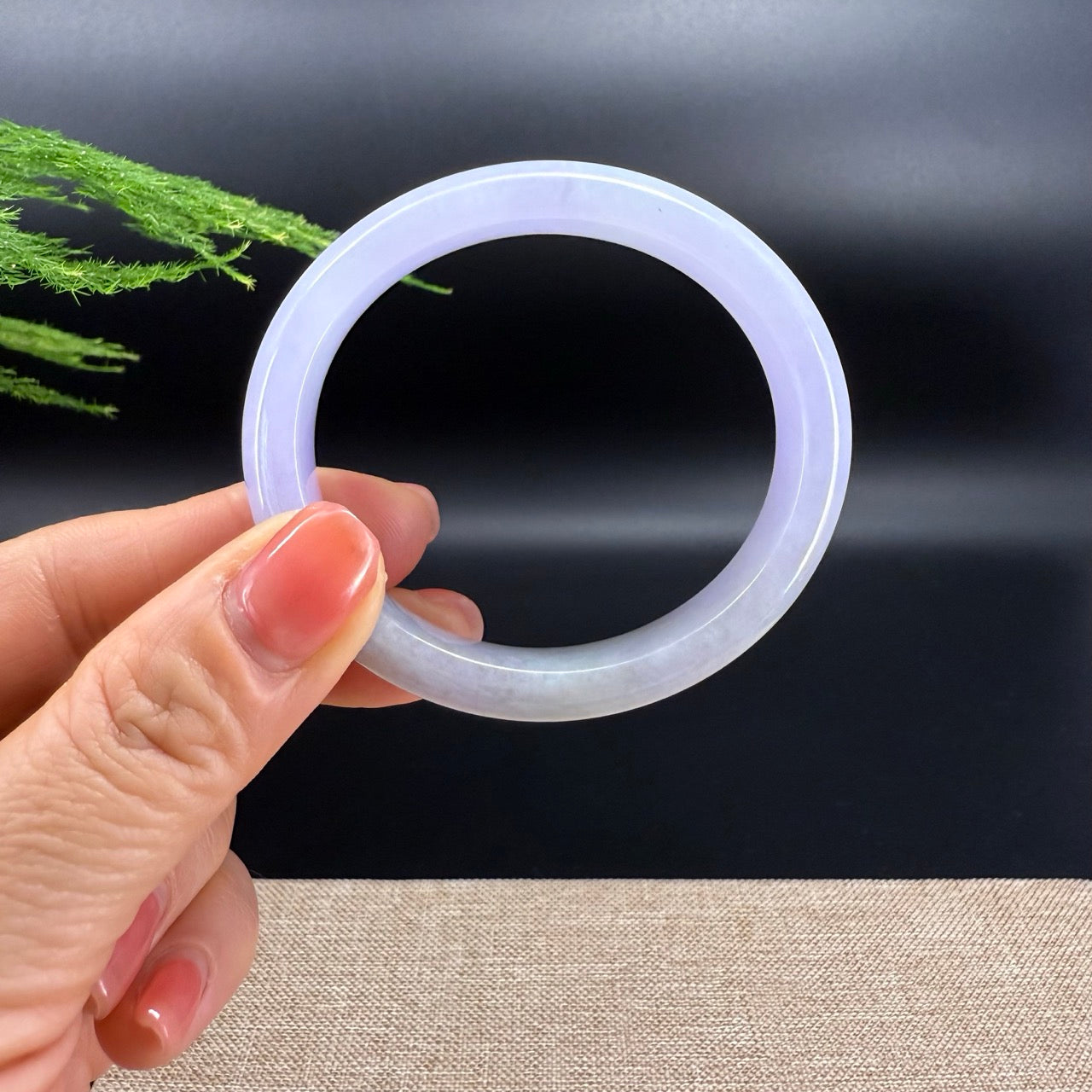 Genuine Burmese Lavender Jade Jadeite Bangle Bracelet ( 54.6*48.8mm)