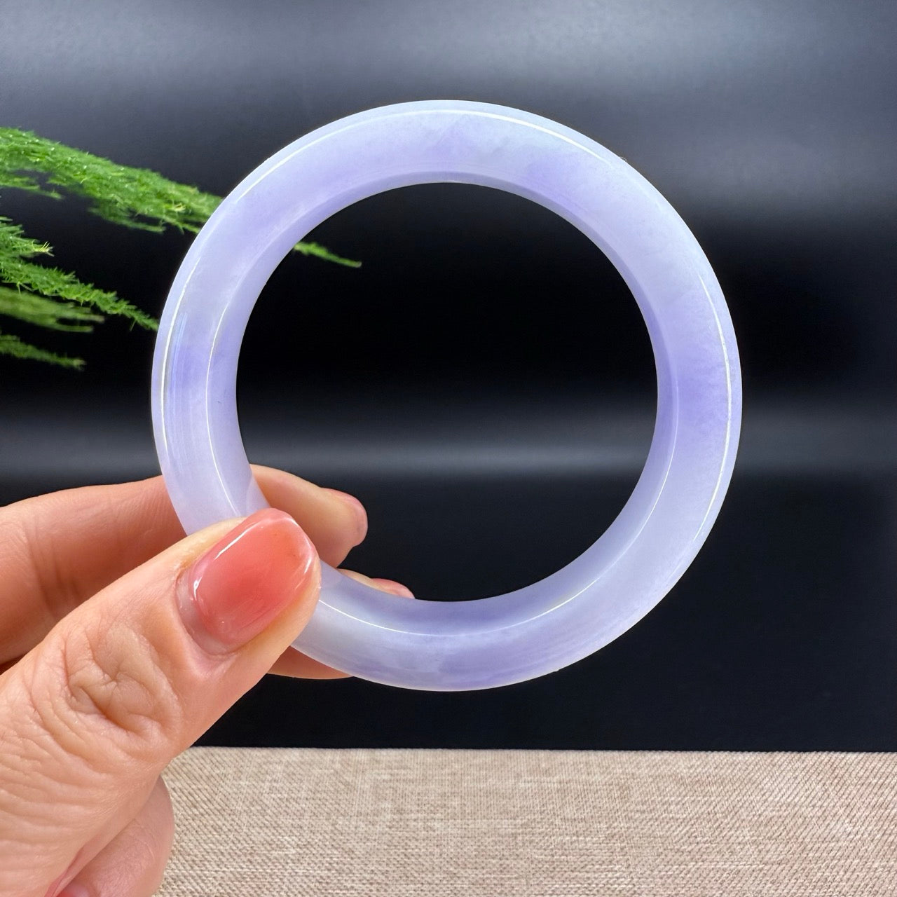 Genuine Burmese Lavender Jade Jadeite Bangle Bracelet (56.5mm)