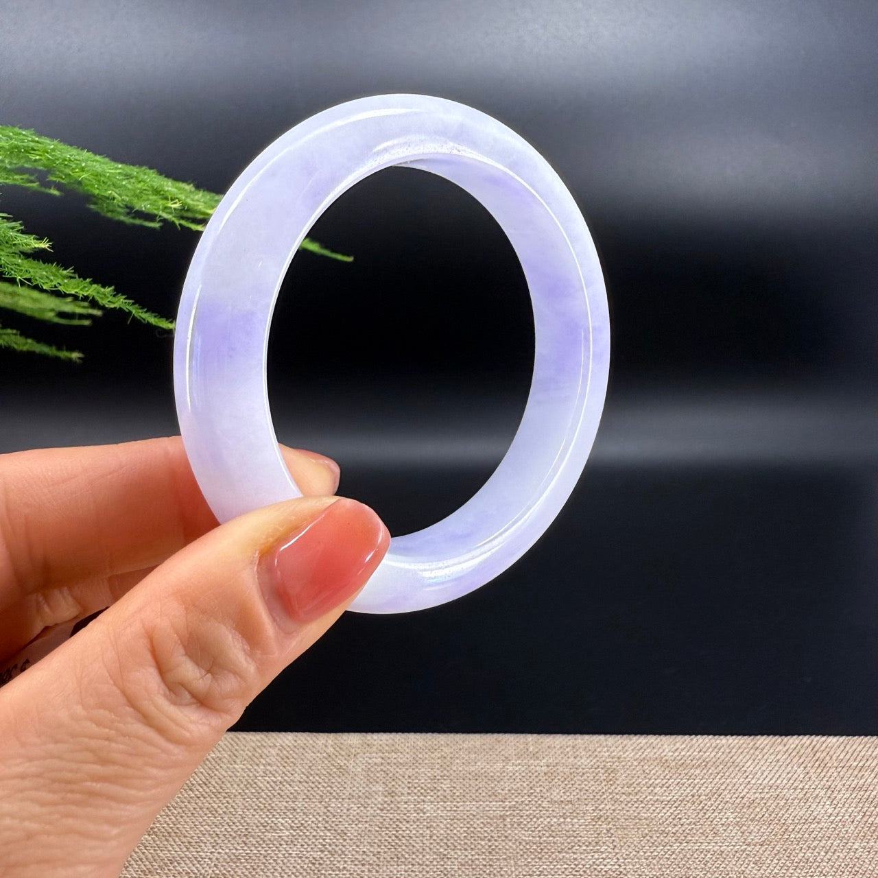 Genuine Burmese Lavender Jade Jadeite Bangle Bracelet (56.5mm)