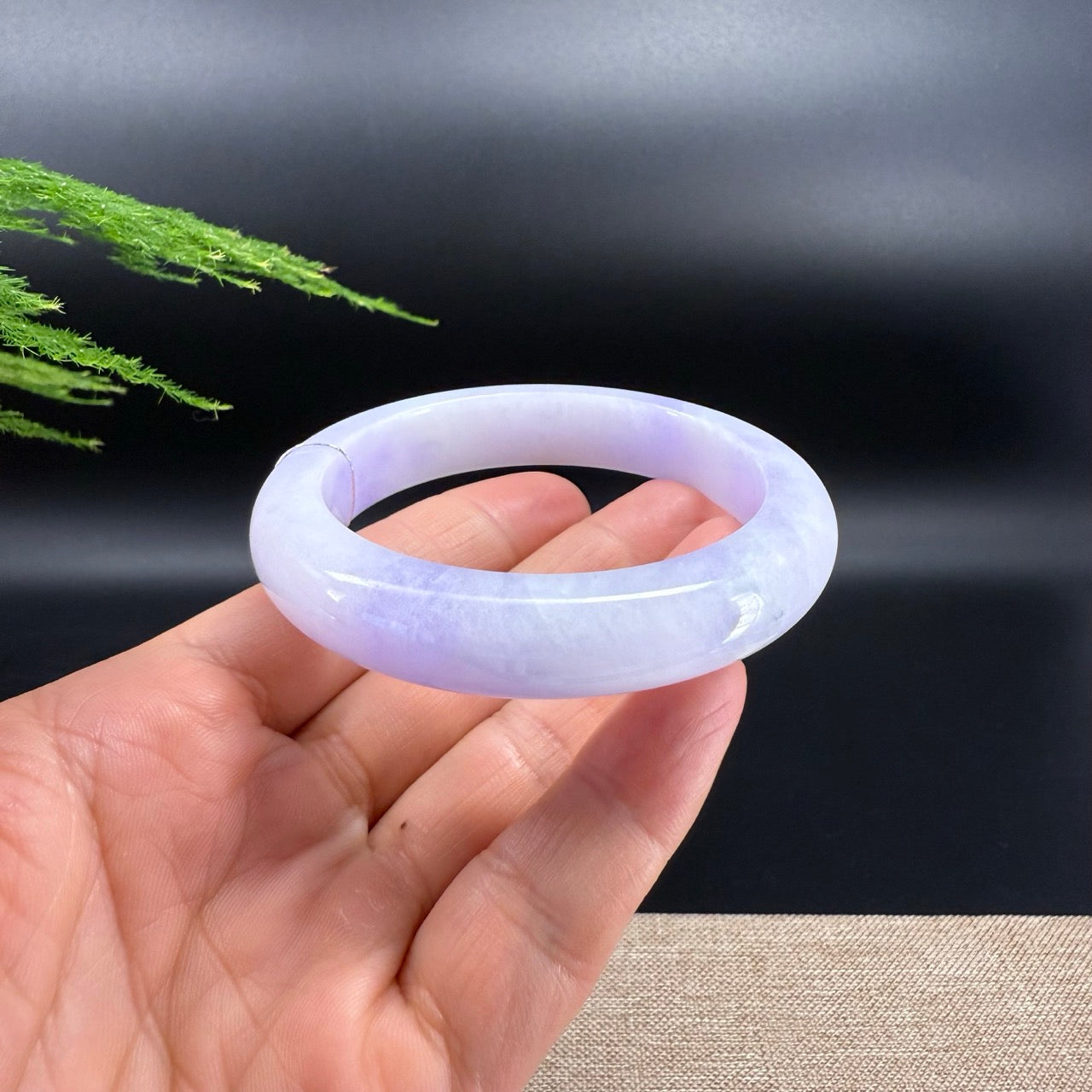 Genuine Burmese Lavender Jade Jadeite Bangle Bracelet (56.5mm)