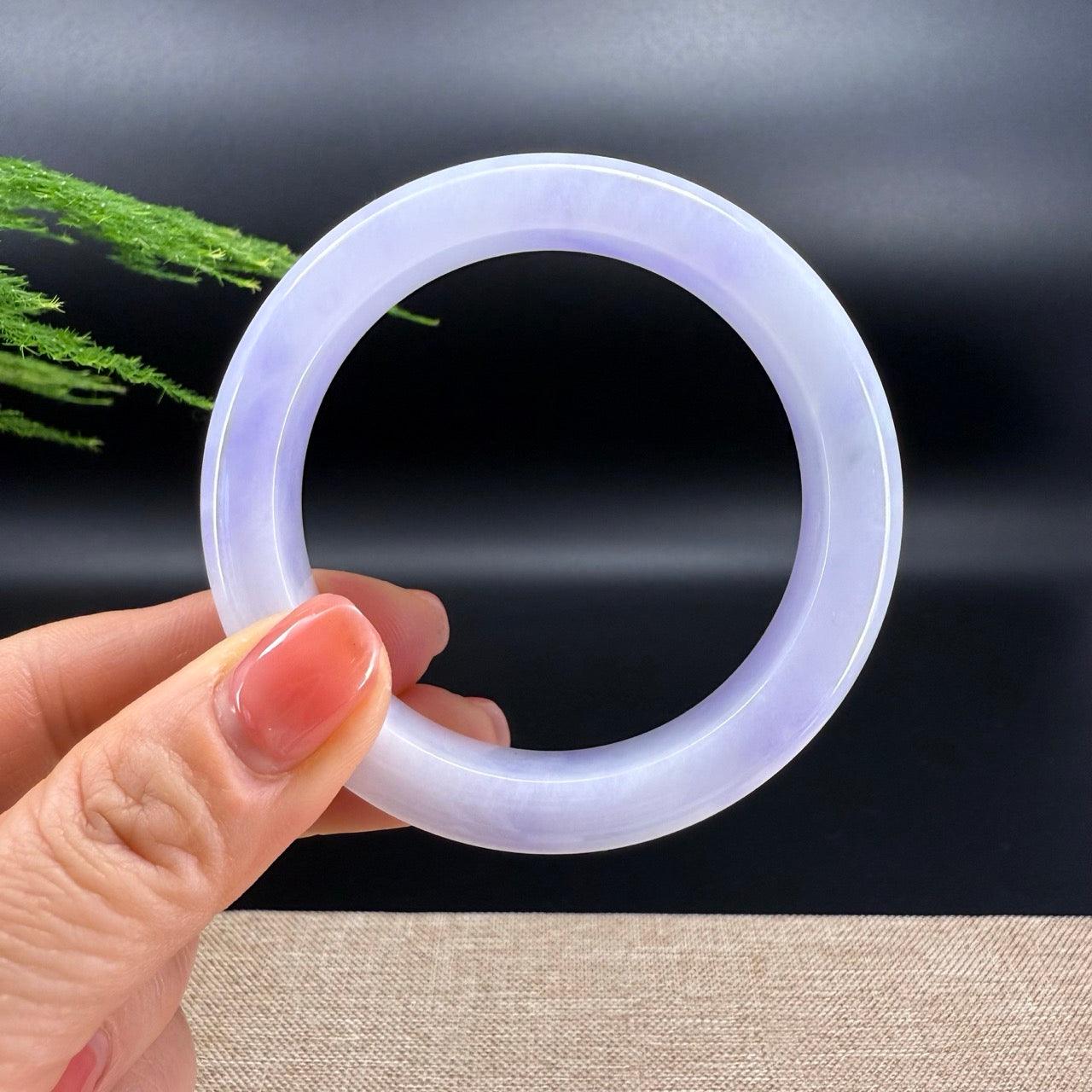 Genuine Burmese Lavender Jade Jadeite Bangle Bracelet (56.5mm)