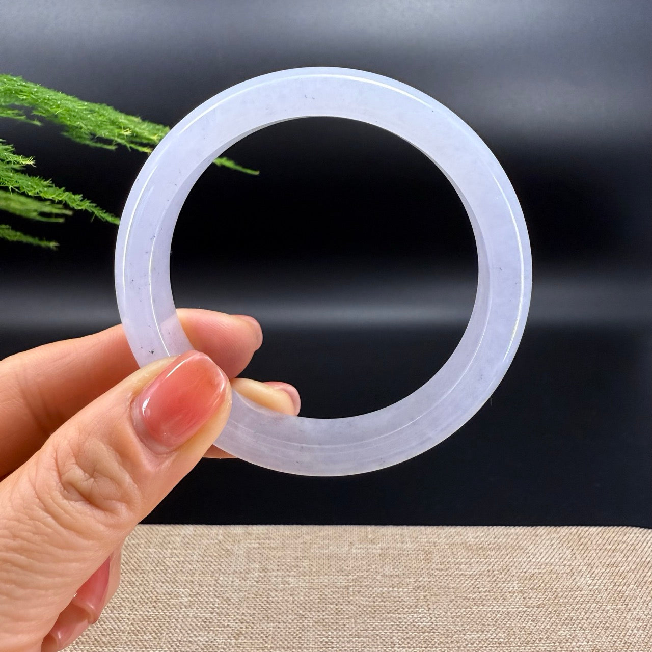 Genuine Burmese Icy Lavender Jade Jadeite Bangle Bracelet ( 57.6mm )