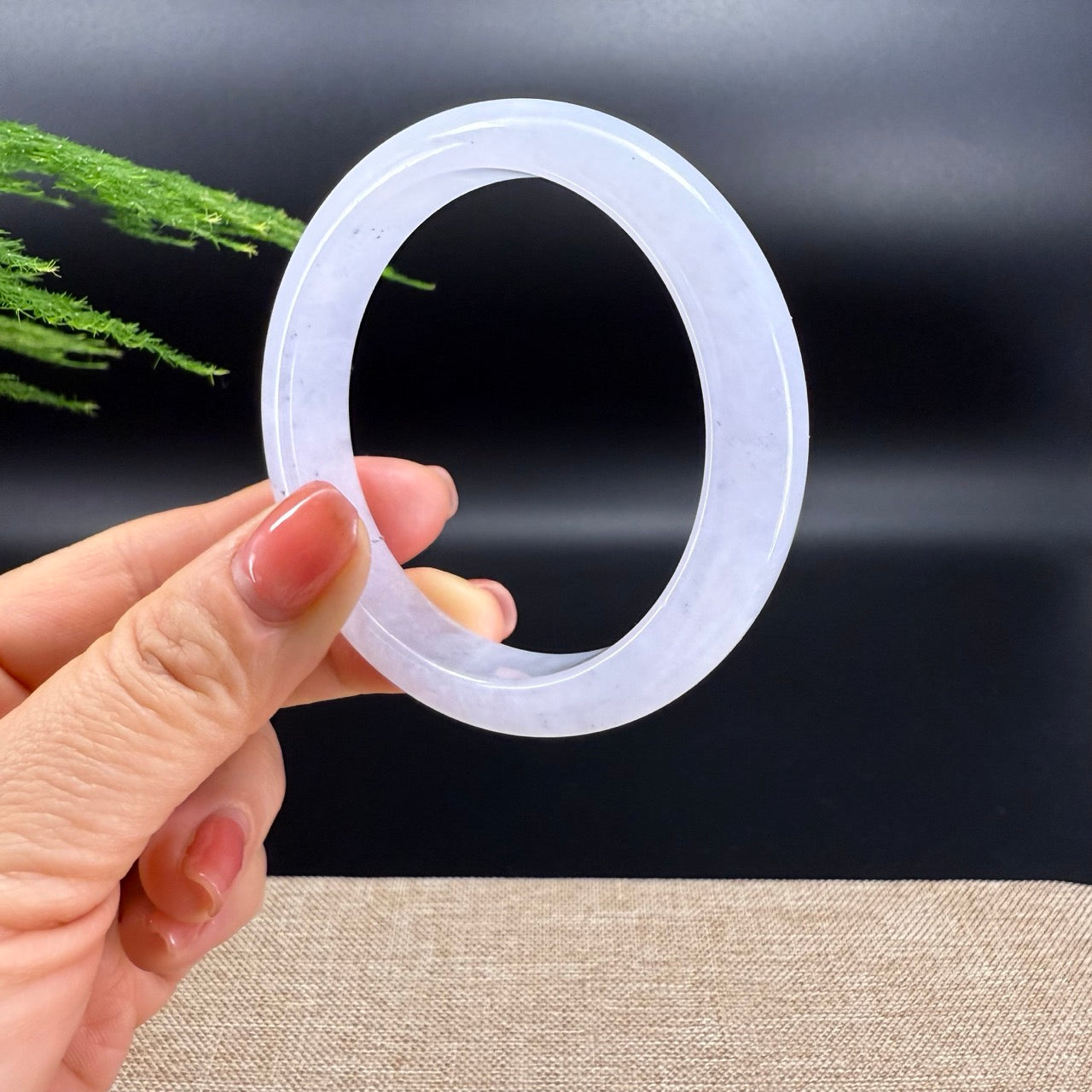 Genuine Burmese Icy Lavender Jade Jadeite Bangle Bracelet ( 57.6mm )