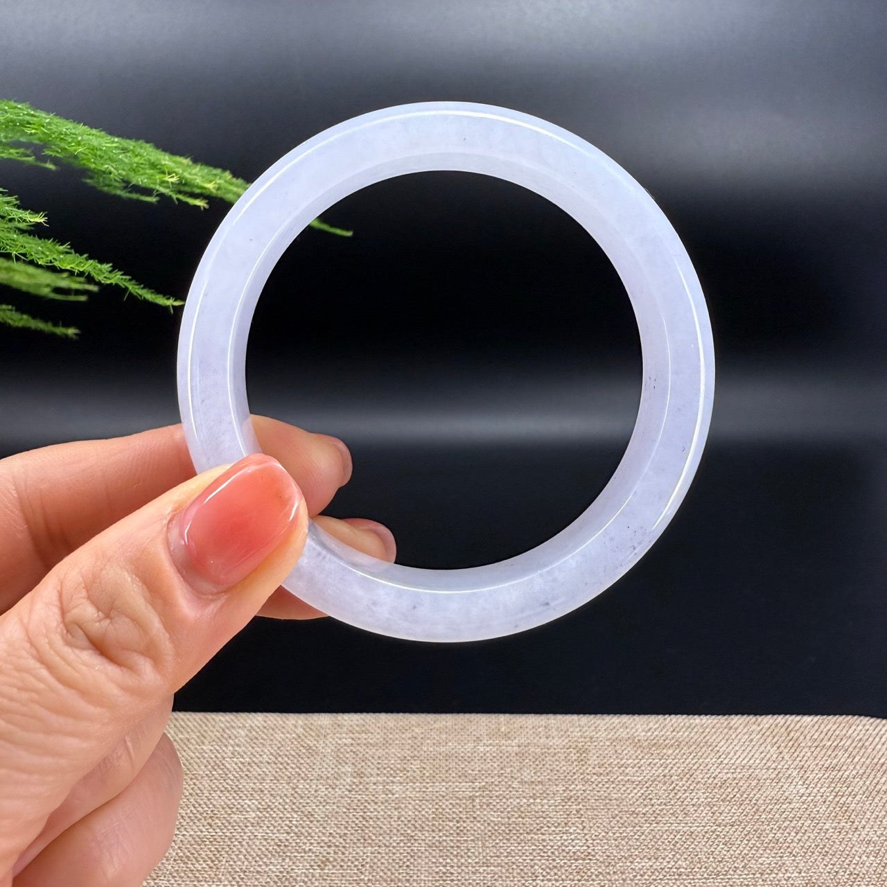 Genuine Burmese Icy Lavender Jade Jadeite Bangle Bracelet ( 57.6mm )