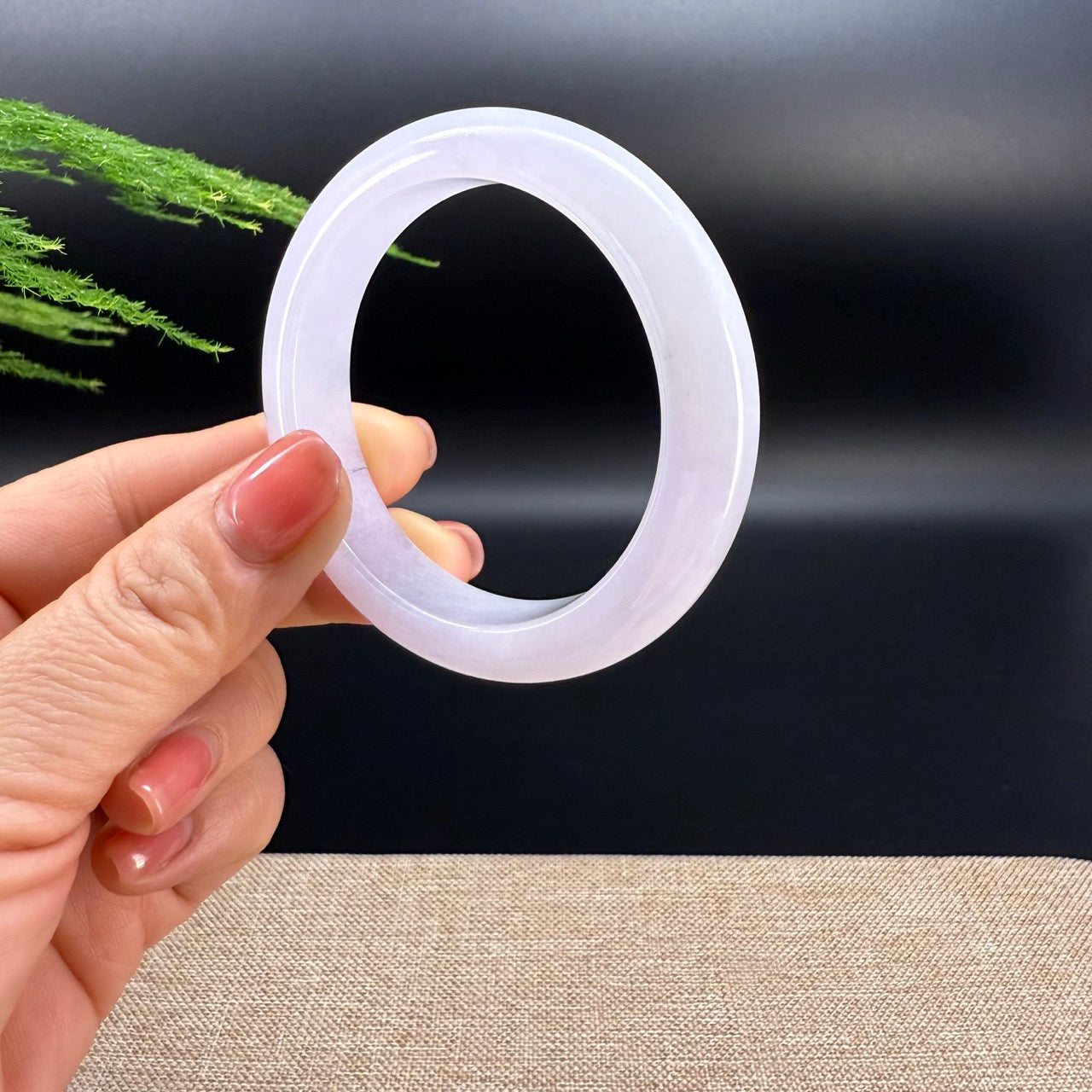 Genuine Burmese Icy Lavender Jade Jadeite Bangle Bracelet (52.3mm)