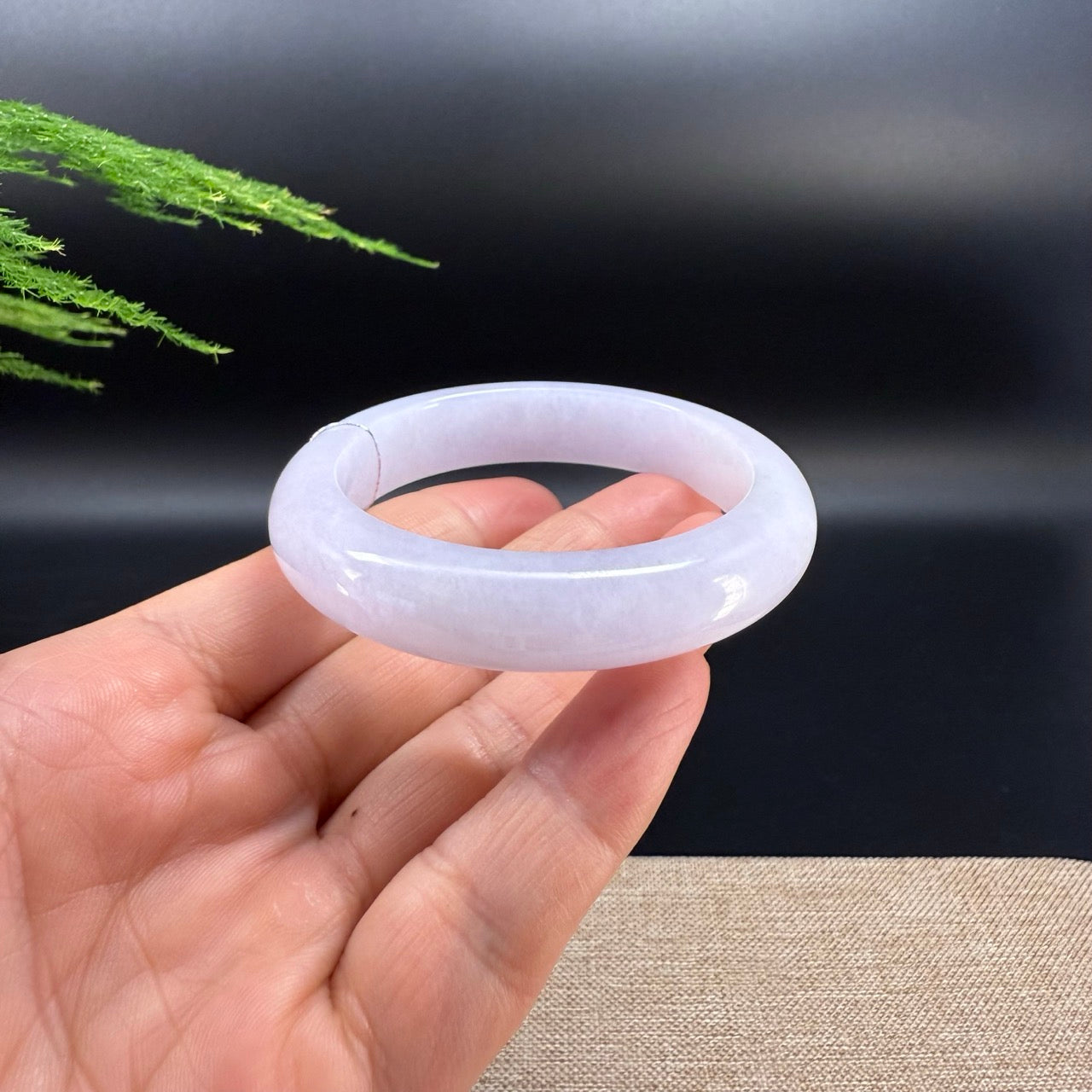 Genuine Burmese Icy Lavender Jade Jadeite Bangle Bracelet (52.3mm)