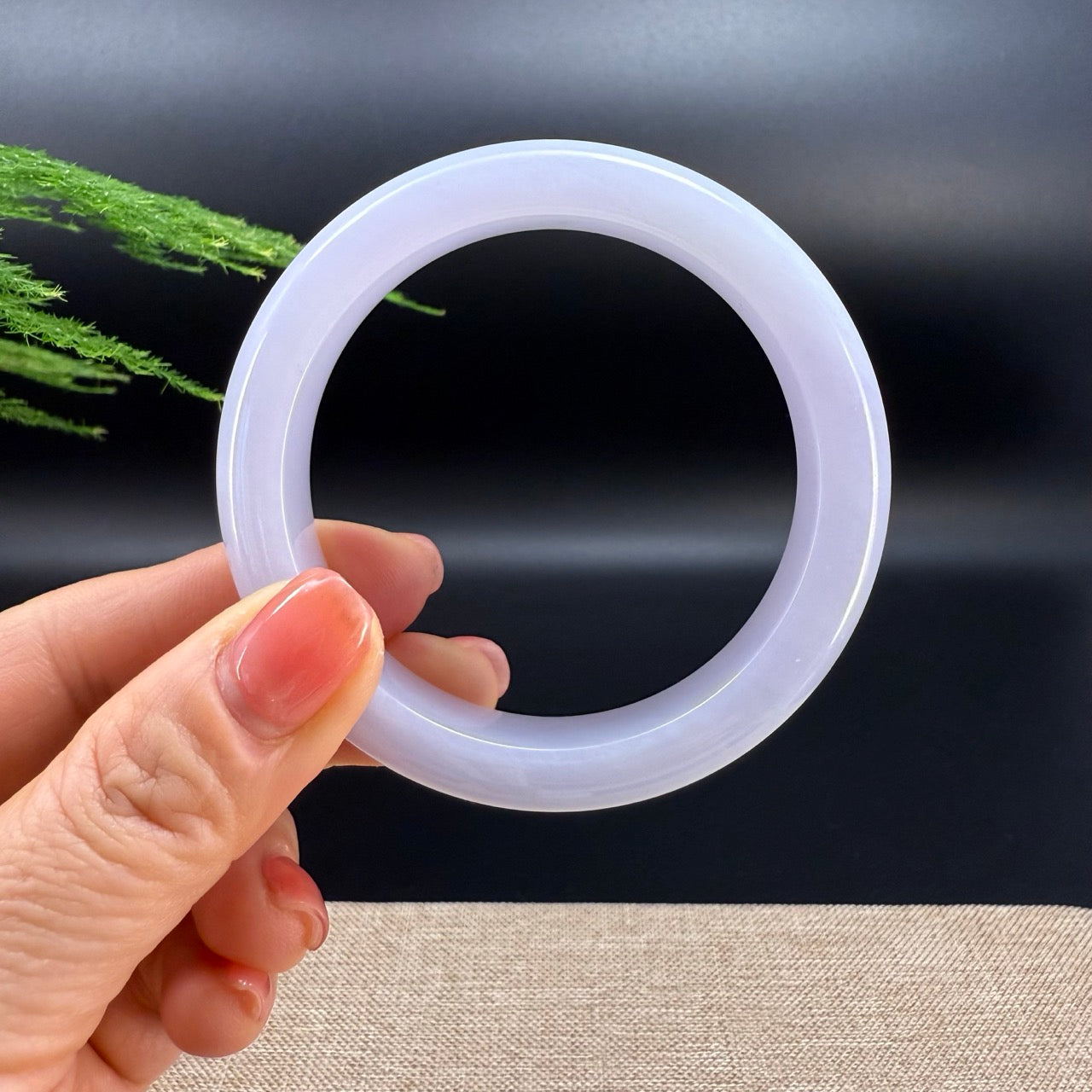 Genuine Burmese Lavender Jade Jadeite Bangle Bracelet (56.5mm)