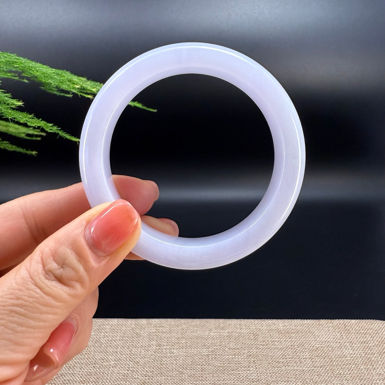 Genuine Burmese Lavender Jade Jadeite Bangle Bracelet (56.5mm)