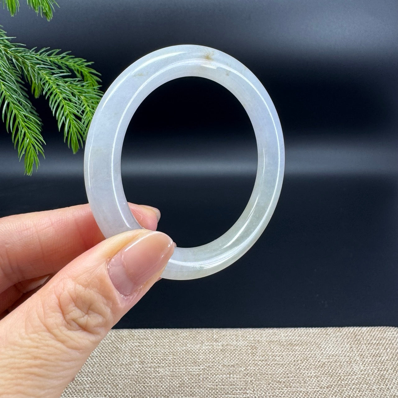 Genuine Burmese Icy Yellow Jade Jadeite Bangle Bracelet (52.7mm)