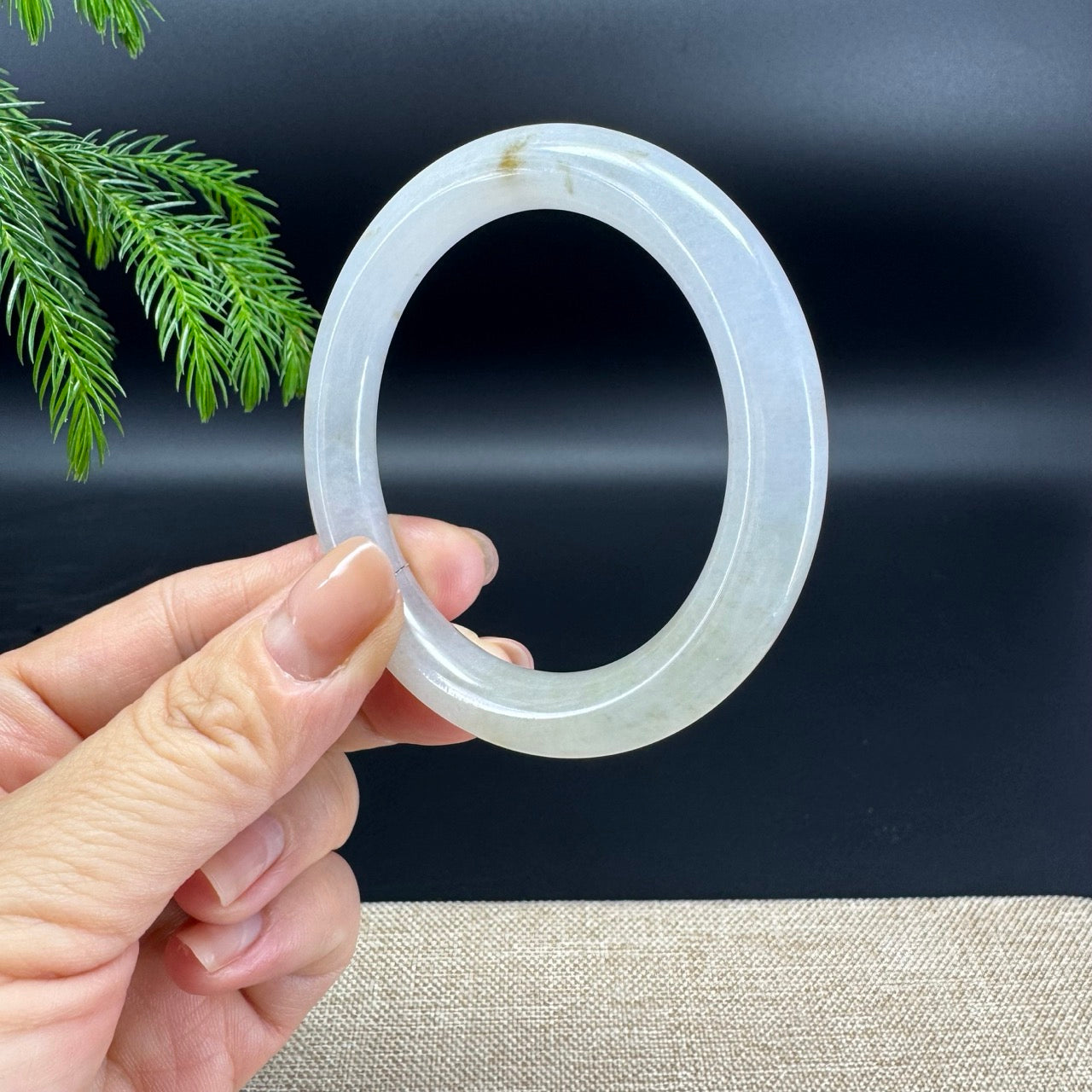Genuine Burmese Icy Yellow Jade Jadeite Bangle Bracelet (52.7mm)