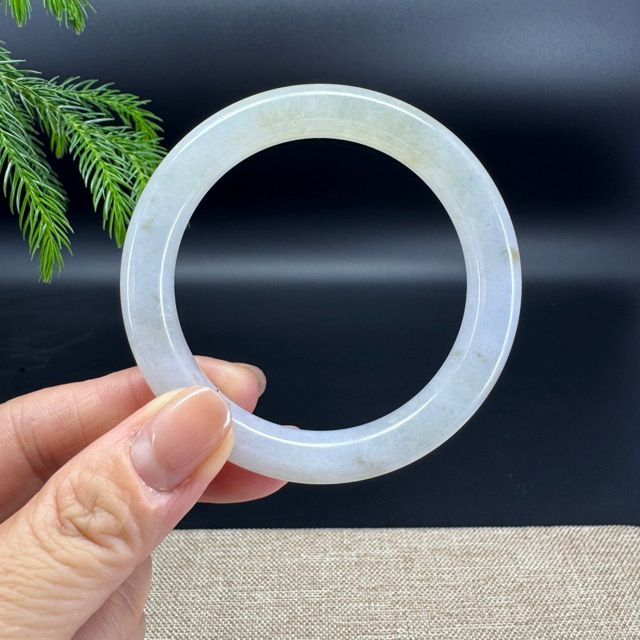 Genuine Burmese Icy Yellow Jade Jadeite Bangle Bracelet (52.7mm)