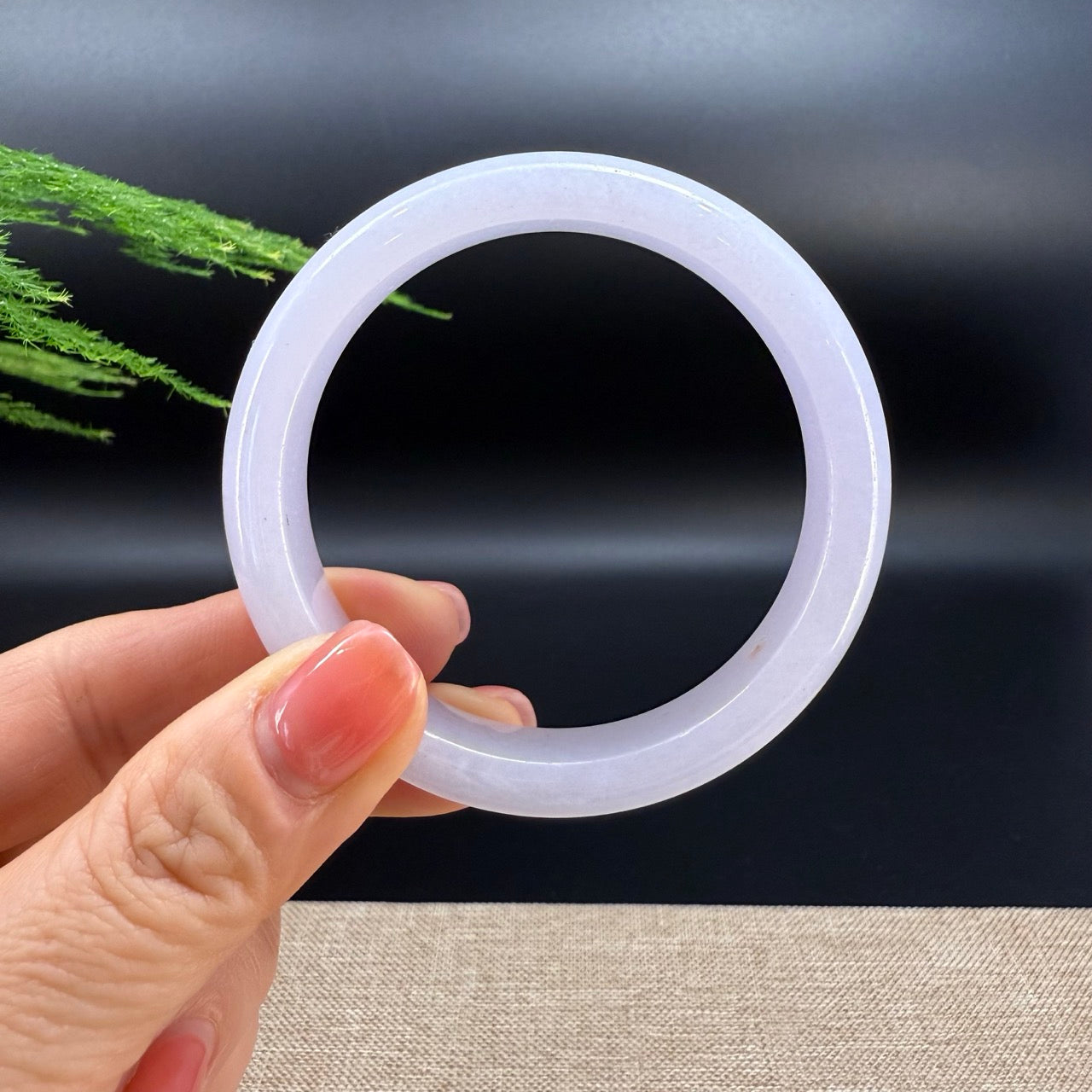 Genuine Burmese Lavender Pink Jade Jadeite Bangle Bracelet ( 55.9mm )