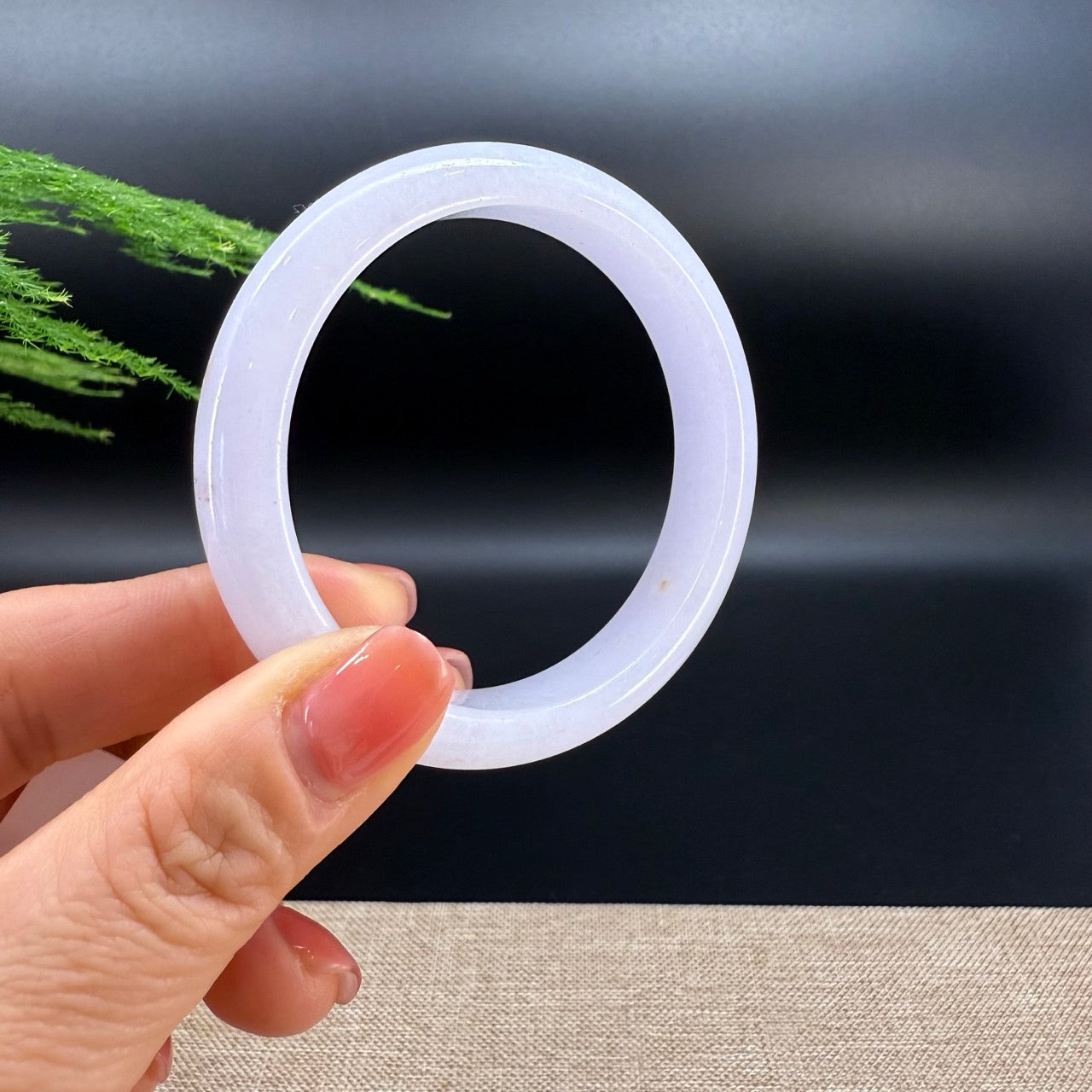 Genuine Burmese Lavender Pink Jade Jadeite Bangle Bracelet ( 55.9mm )