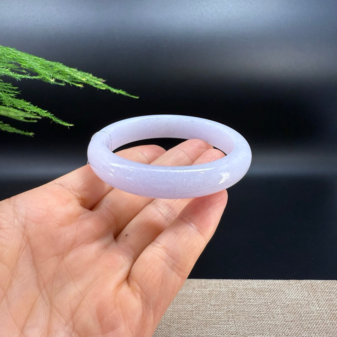 Genuine Burmese Lavender Pink Jade Jadeite Bangle Bracelet ( 55.9mm )