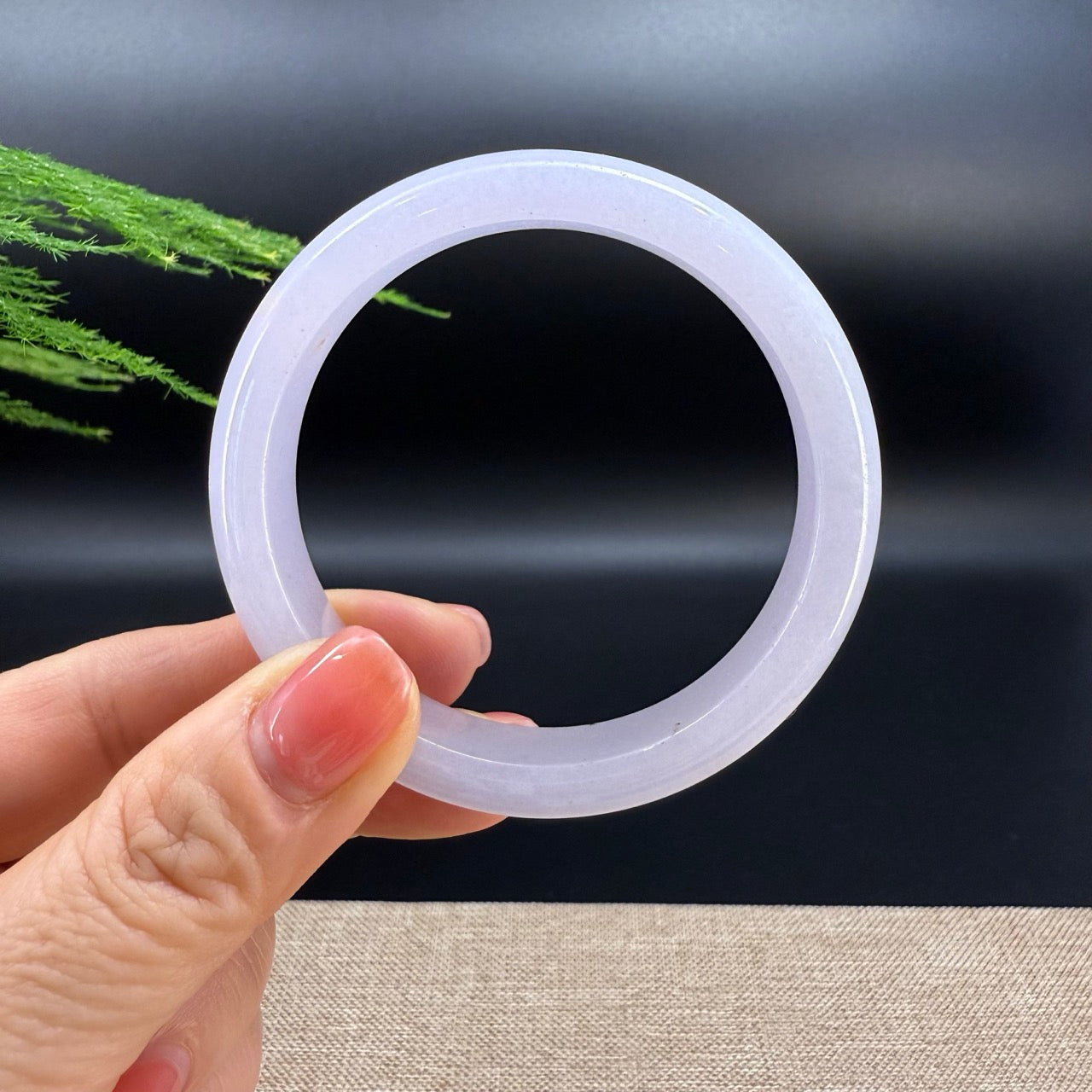 Genuine Burmese Lavender Pink Jade Jadeite Bangle Bracelet ( 55.9mm )