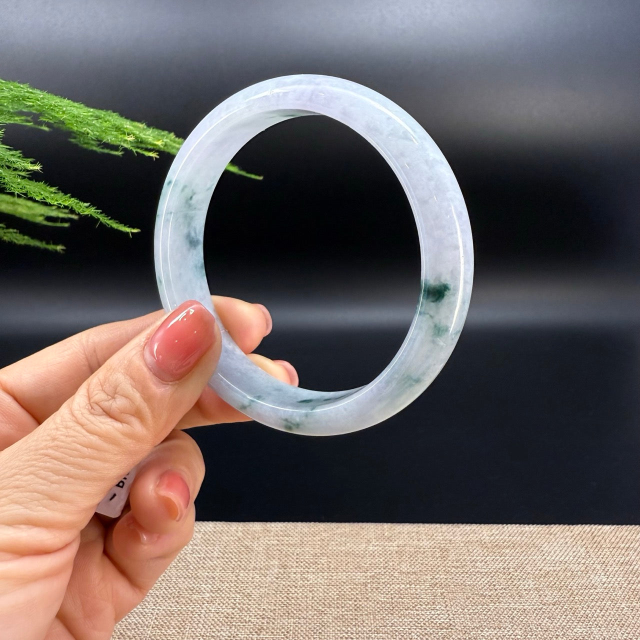 Genuine Burmese Lavender  Blue Jade Jadeite Bangle Bracelet ( 59.8mm )