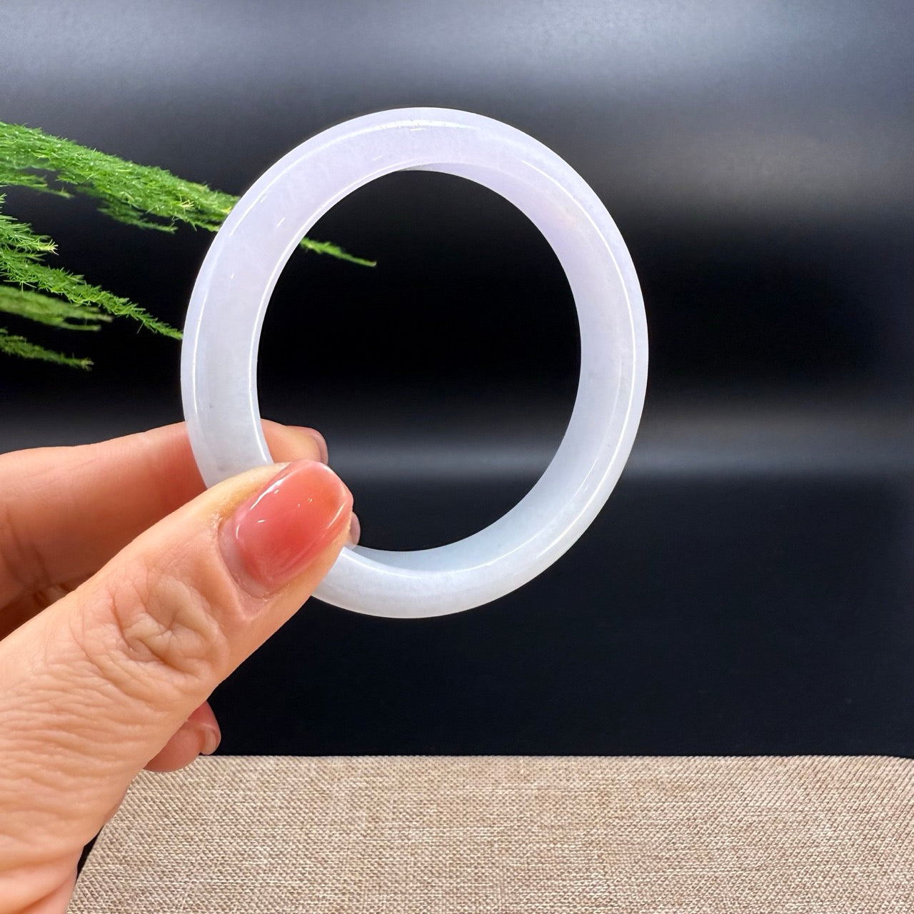 Genuine Burmese Lavender Green  Jade Jadeite Bangle Bracelet ( 57.8mm )