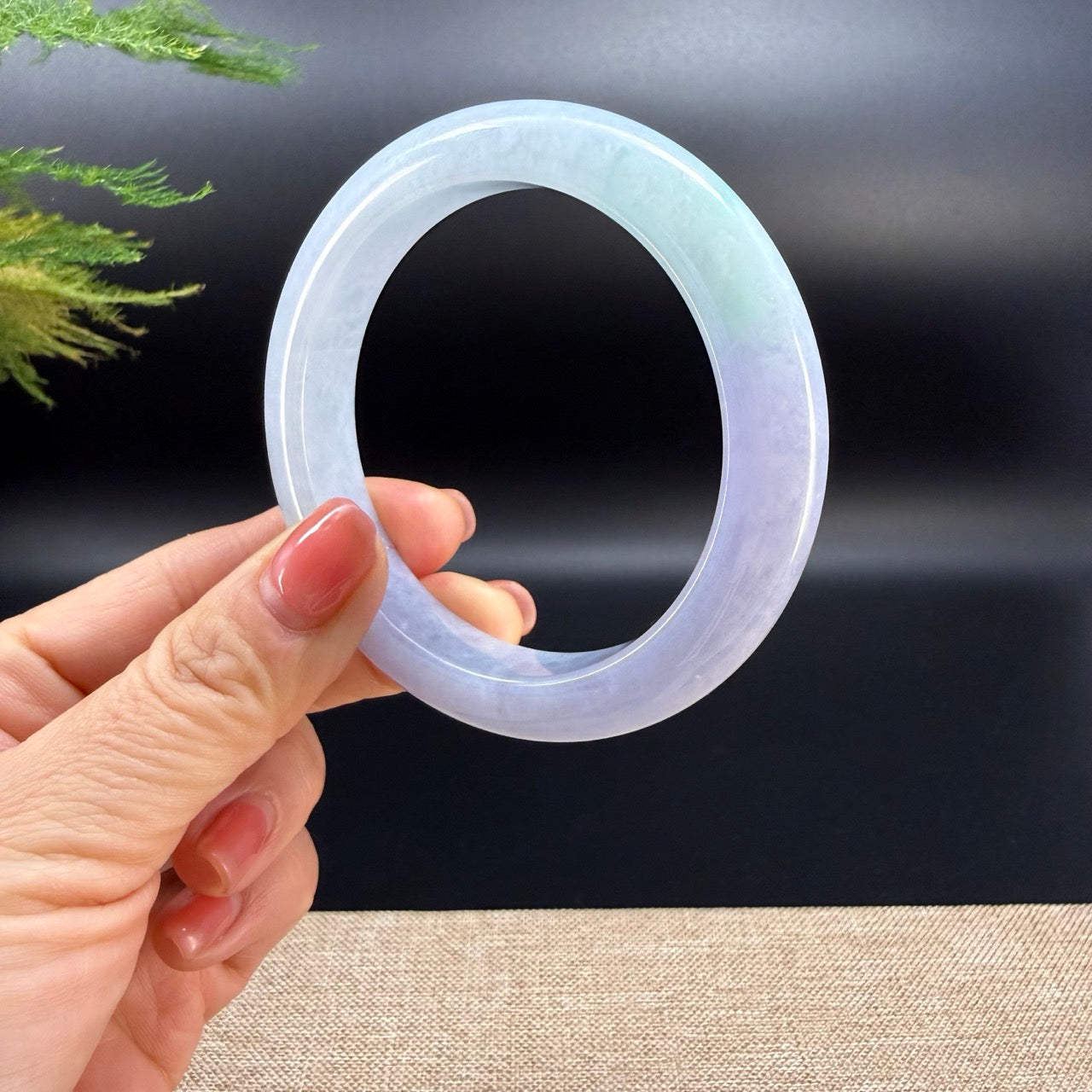 High end Genuine Burmese Lavender Green  Jade Jadeite Bangle Bracelet ( 60.1mm )