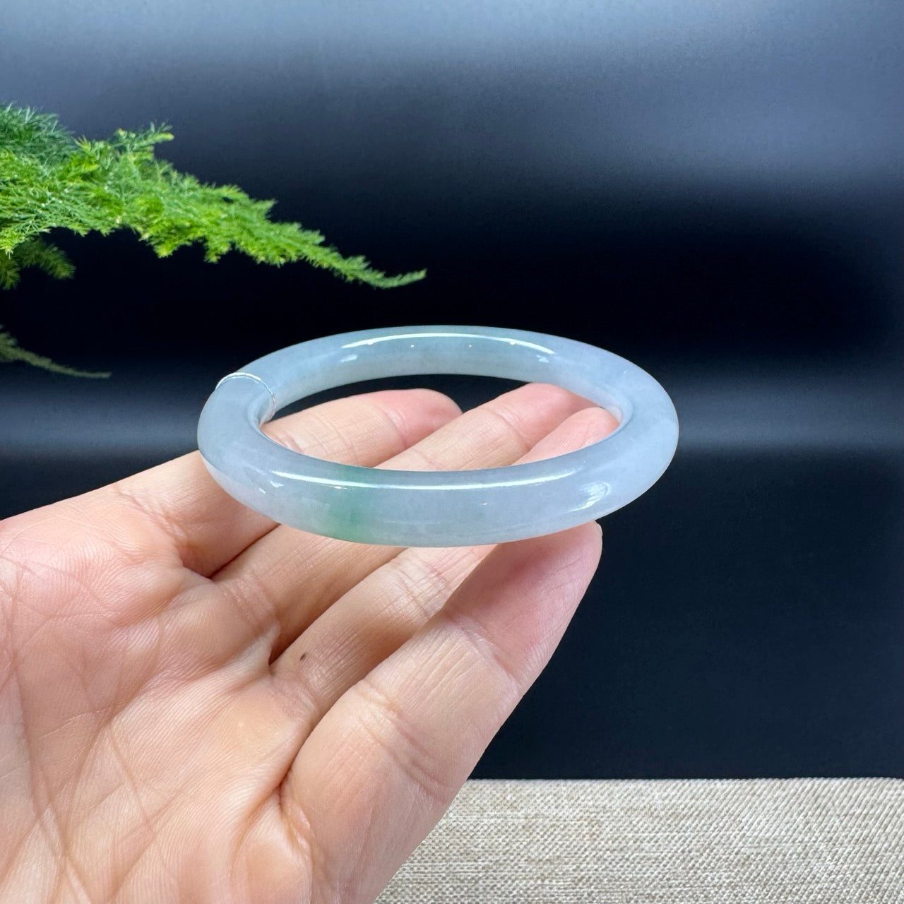 Genuine Burmese Icy Green(BDQ)Jade Jadeite Bangle Bracelet ( 54.3mm )