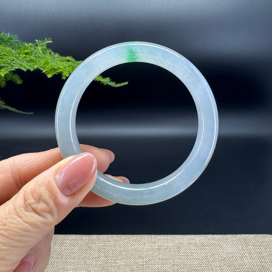 Genuine Burmese Icy Green(BDQ)Jade Jadeite Bangle Bracelet ( 54.3mm )