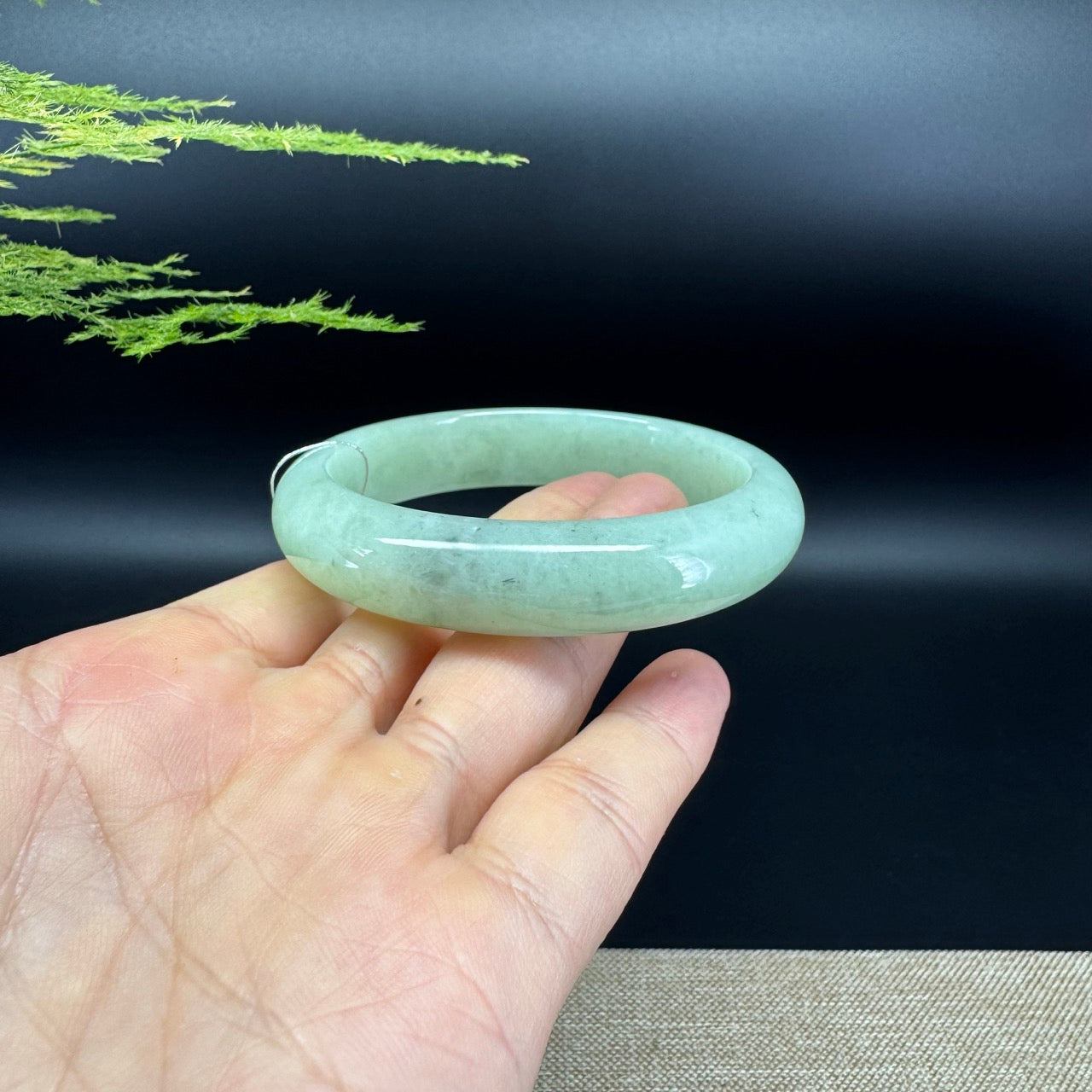 Genuine Burmese Green Jade Jadeite Bangle Bracelet (58.6mm)