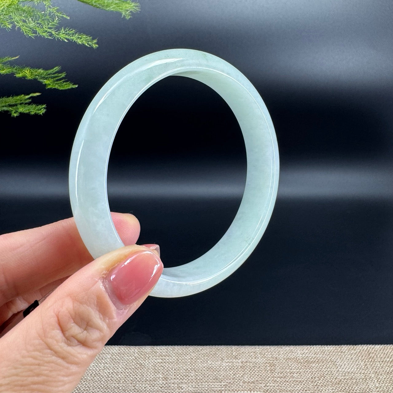 Genuine Burmese Green Jadeite Jade Bangle Bracelet (66.5mm)